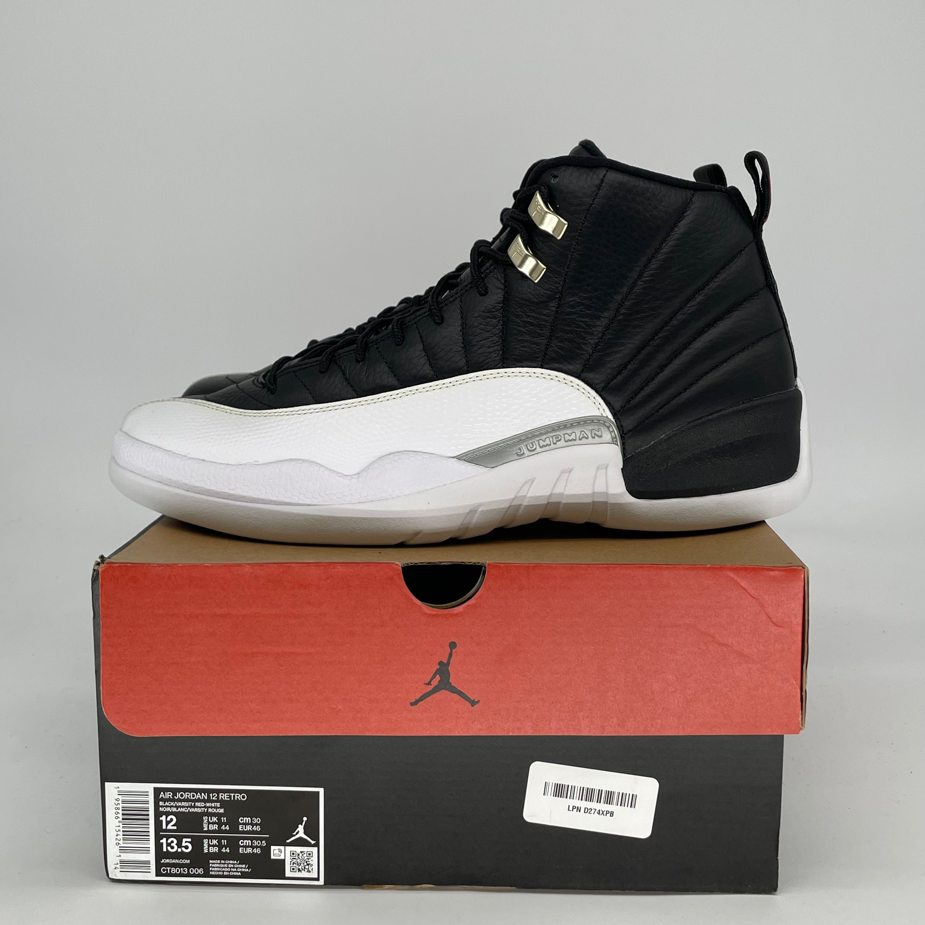 AIR JORDAN 12 PLAYOFFS CT8013-006 SIZE 12/13.5W
