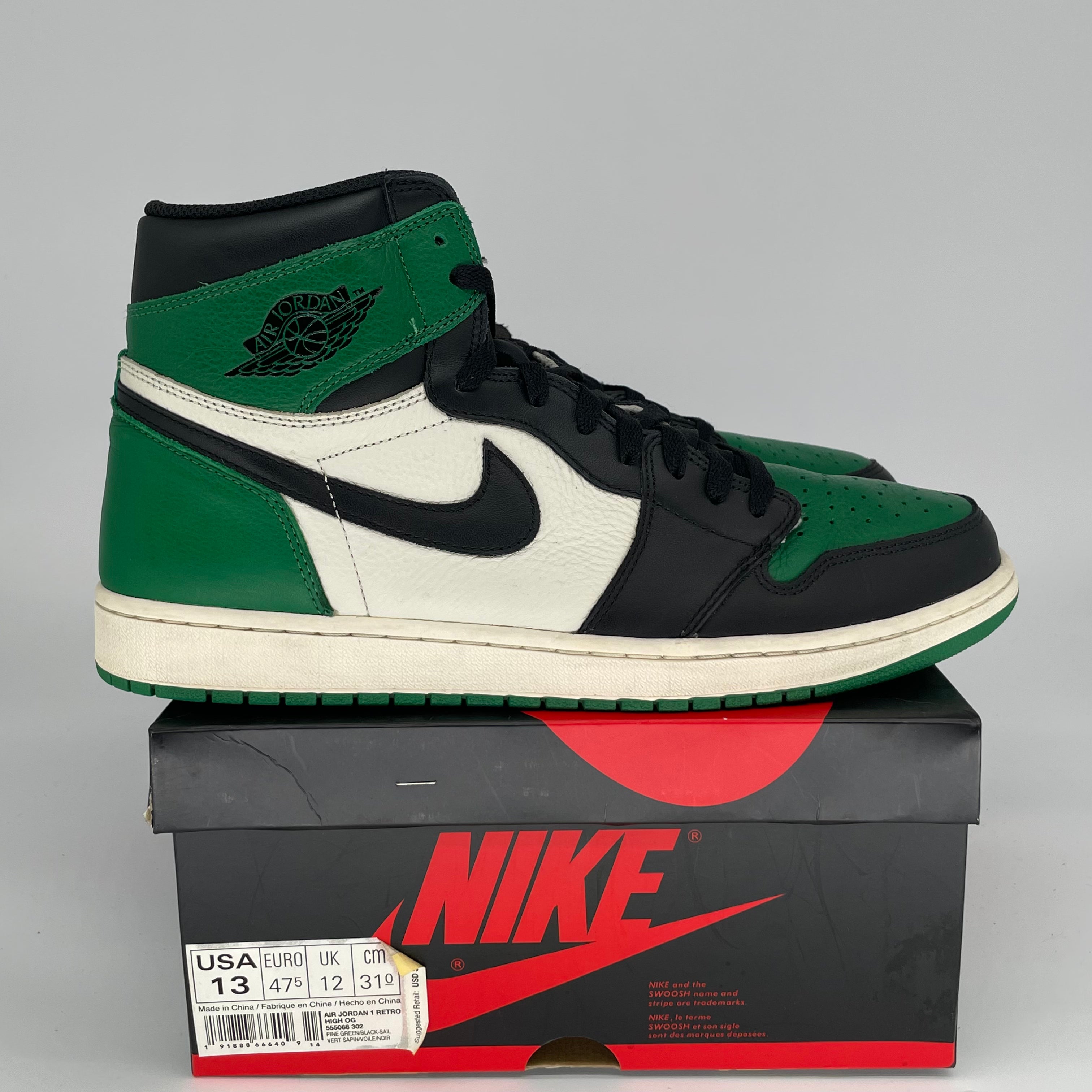 AIR JORDAN 1 PINE GREEN 555088-302 SIZE 13/14.5W