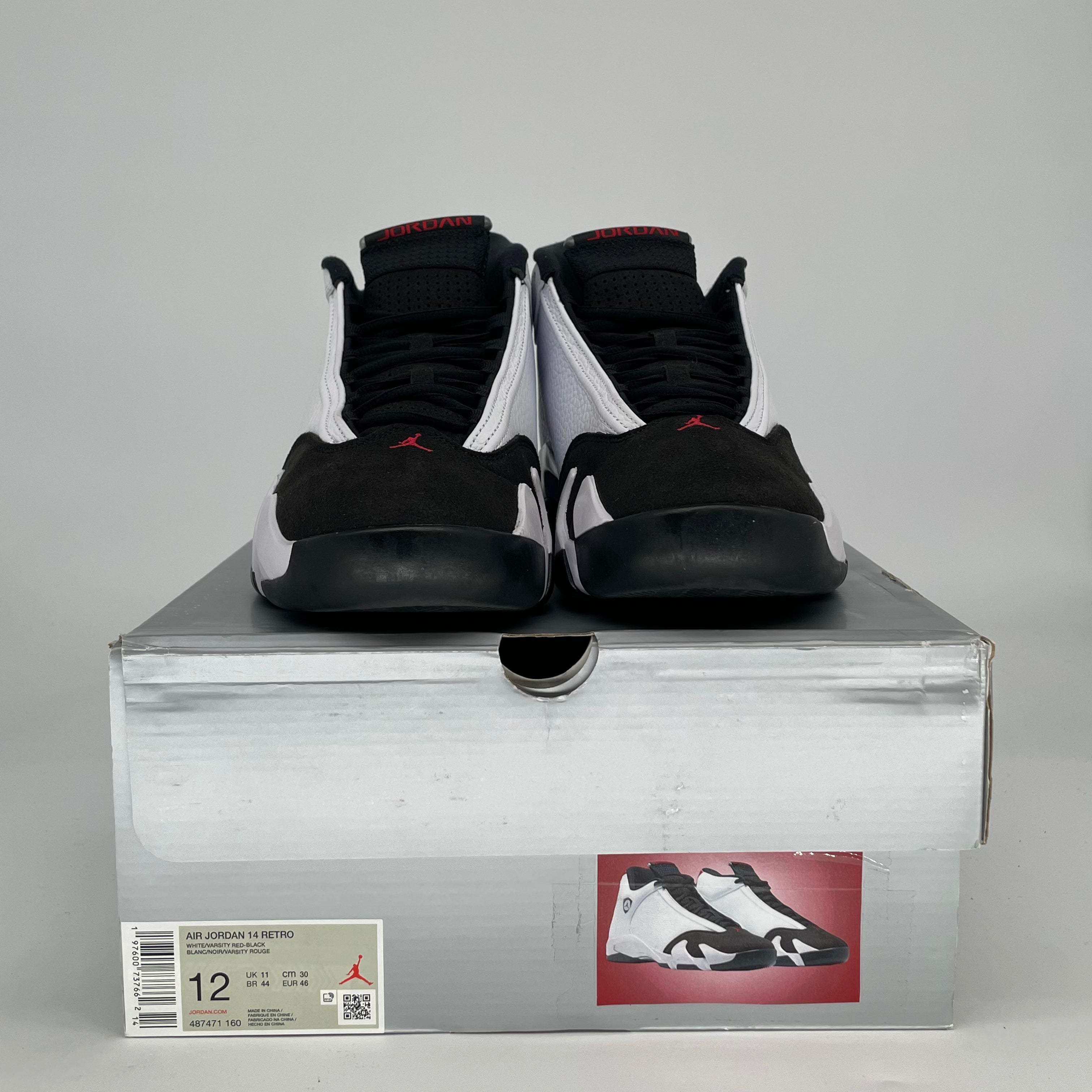 AIR JORDAN 14 BLACK TOE 487471-160 SIZE 12/13.5W