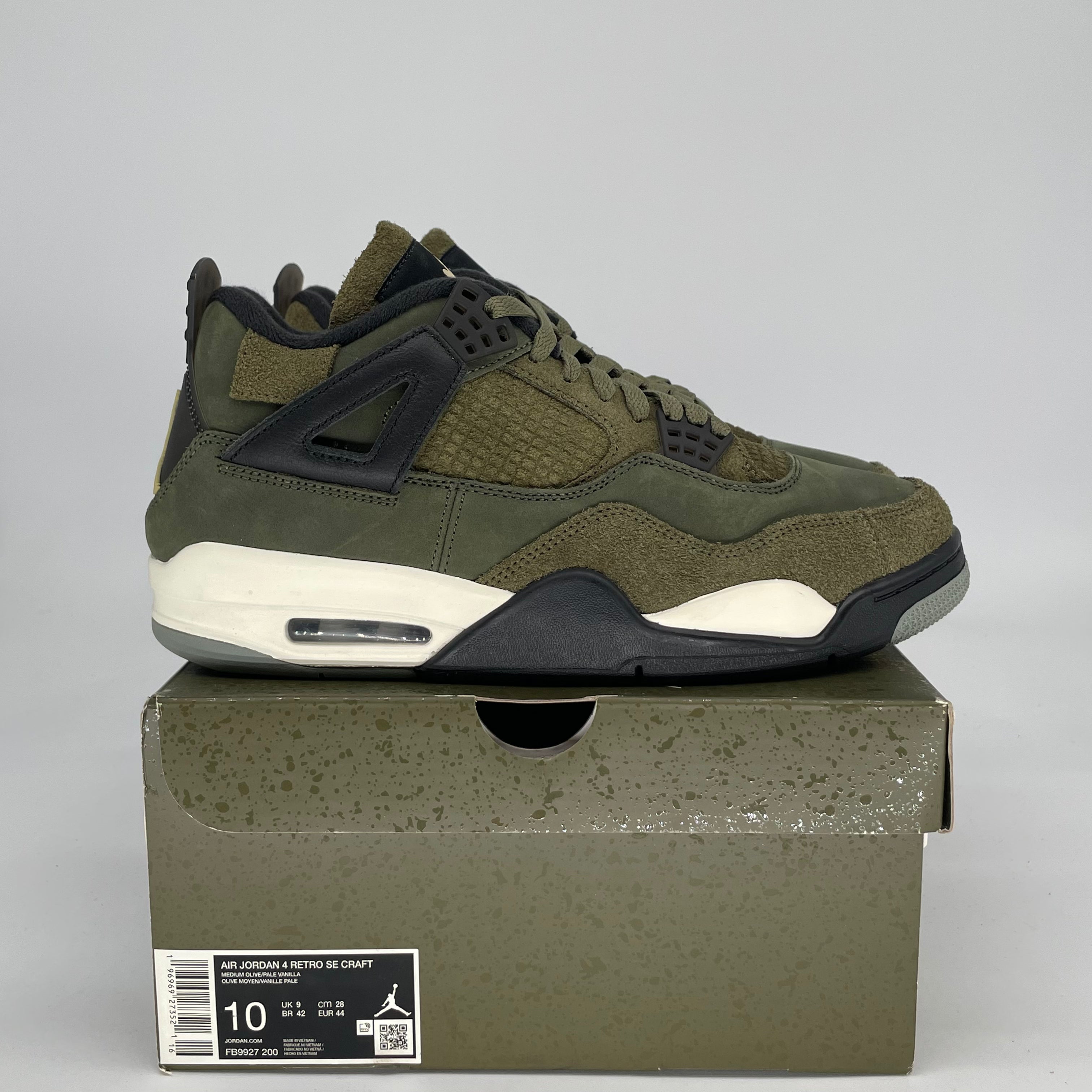 AIR JORDAN 4 CRAFT MEDIUM OLIVE FB9927-200 SIZE 10/11.5W