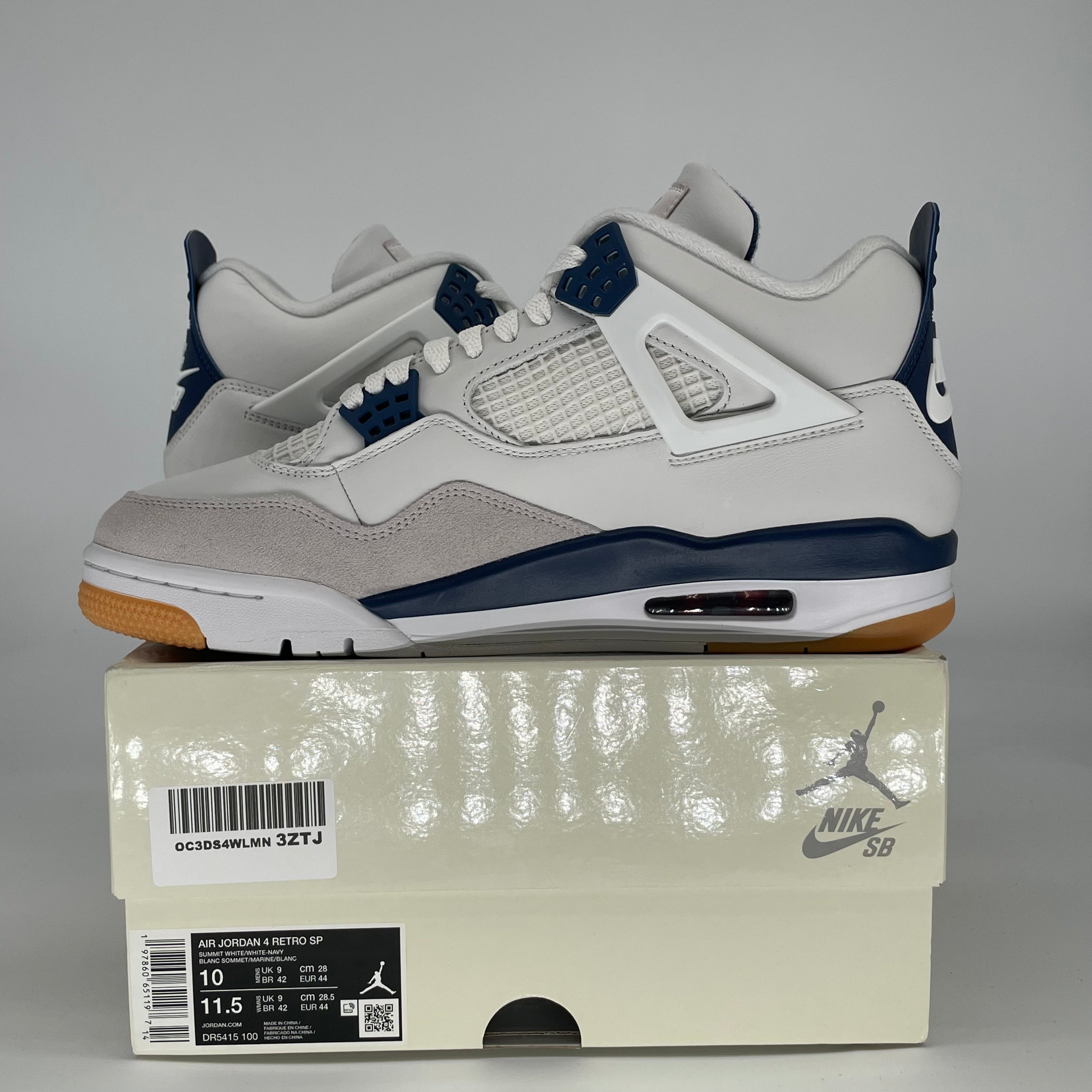AIR JORDAN 4 NAVY SB DR5415-100 SIZE 10/11.5W