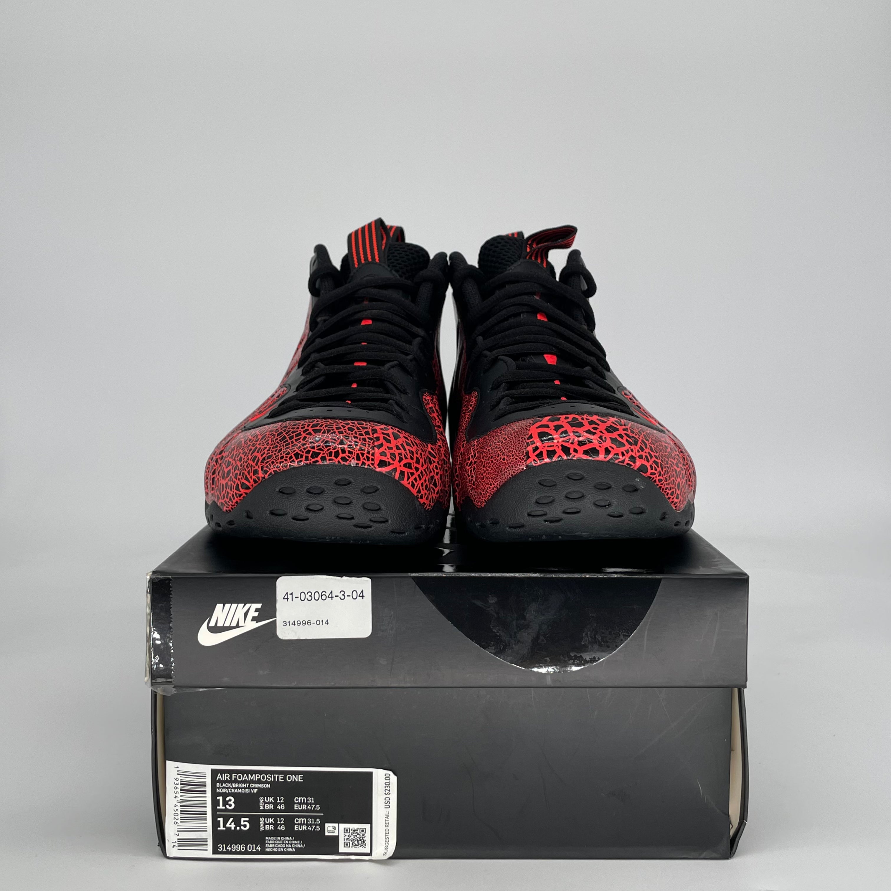 NIKE AIR FOAMPOSITE ONE CRACKED LAVA 314996-014 SIZE 13/14.5W