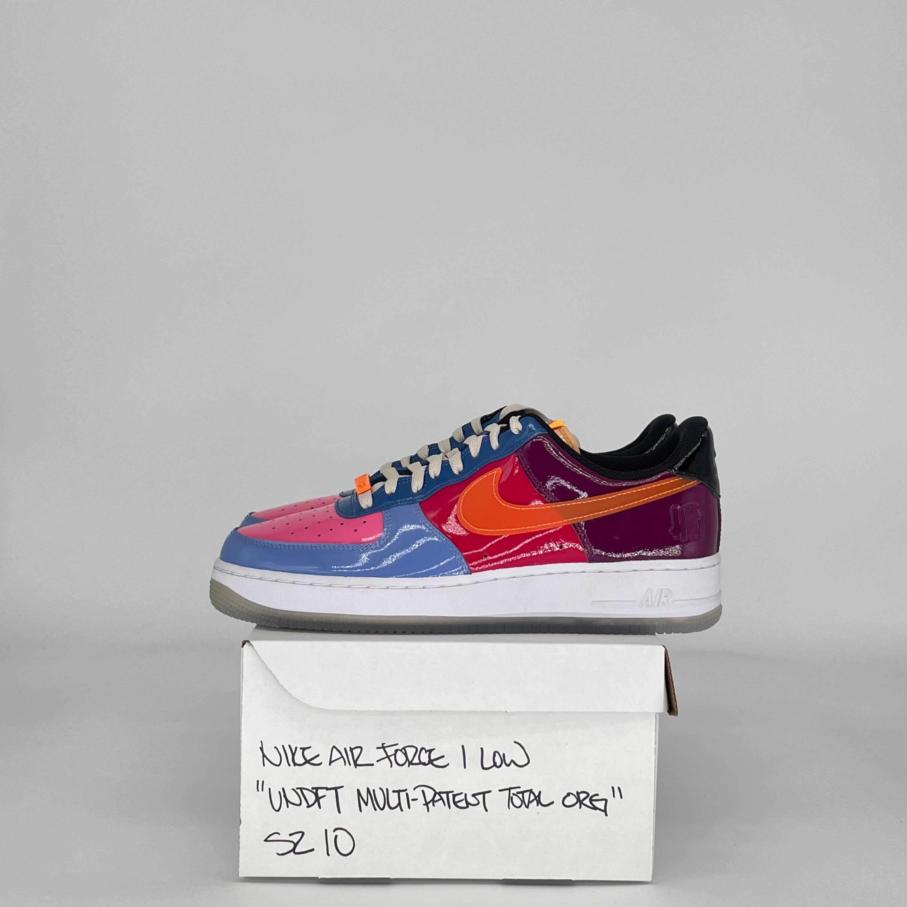 NIKE AIR FORCE 1 LOW X UNDEFEATED MULTI- PATENT TOTAL ORANGE DV5255-400 SIZE 10/11.5W