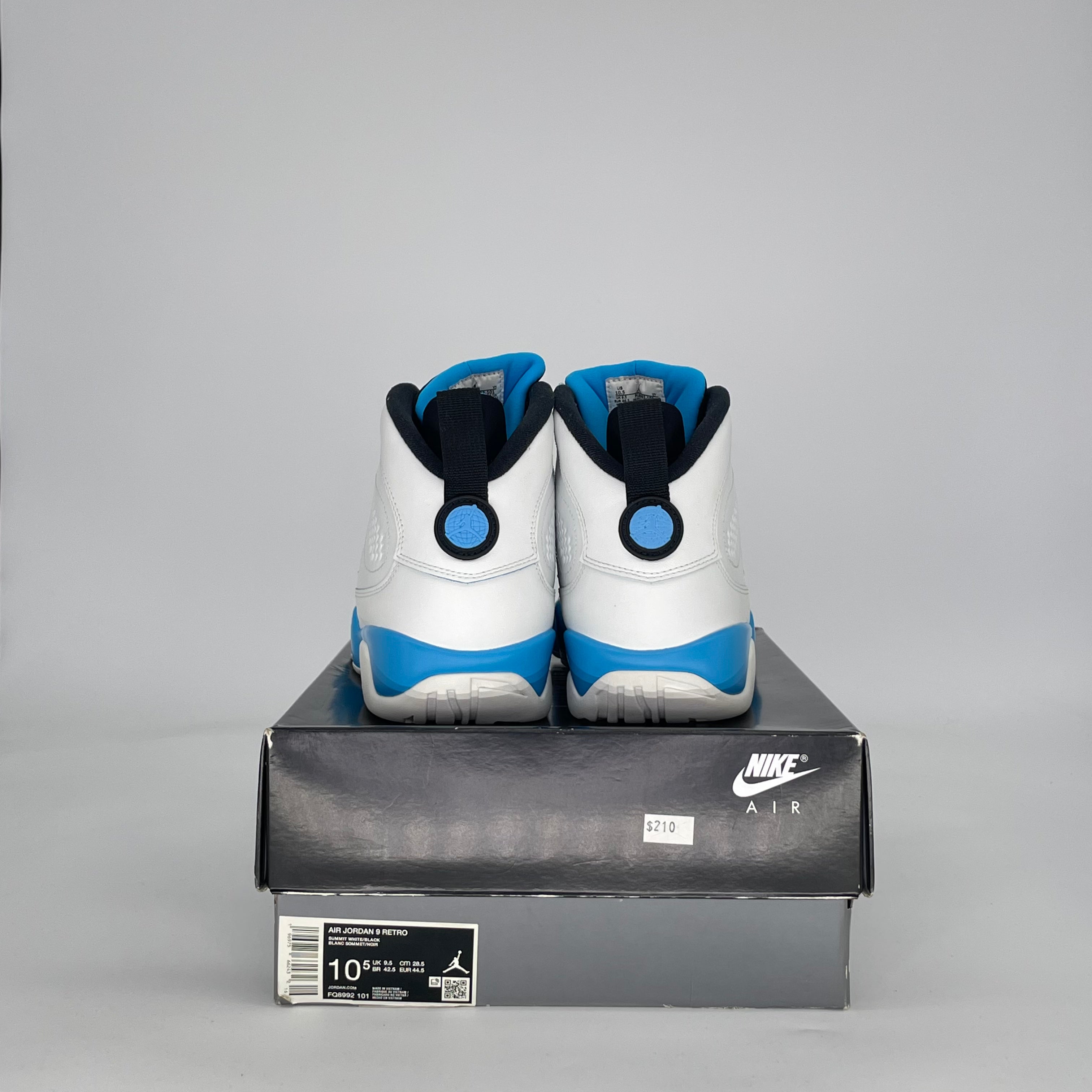 AIR JORDAN 9 POWDER BLUE FQ8992-101 SIZE 10.5/12W