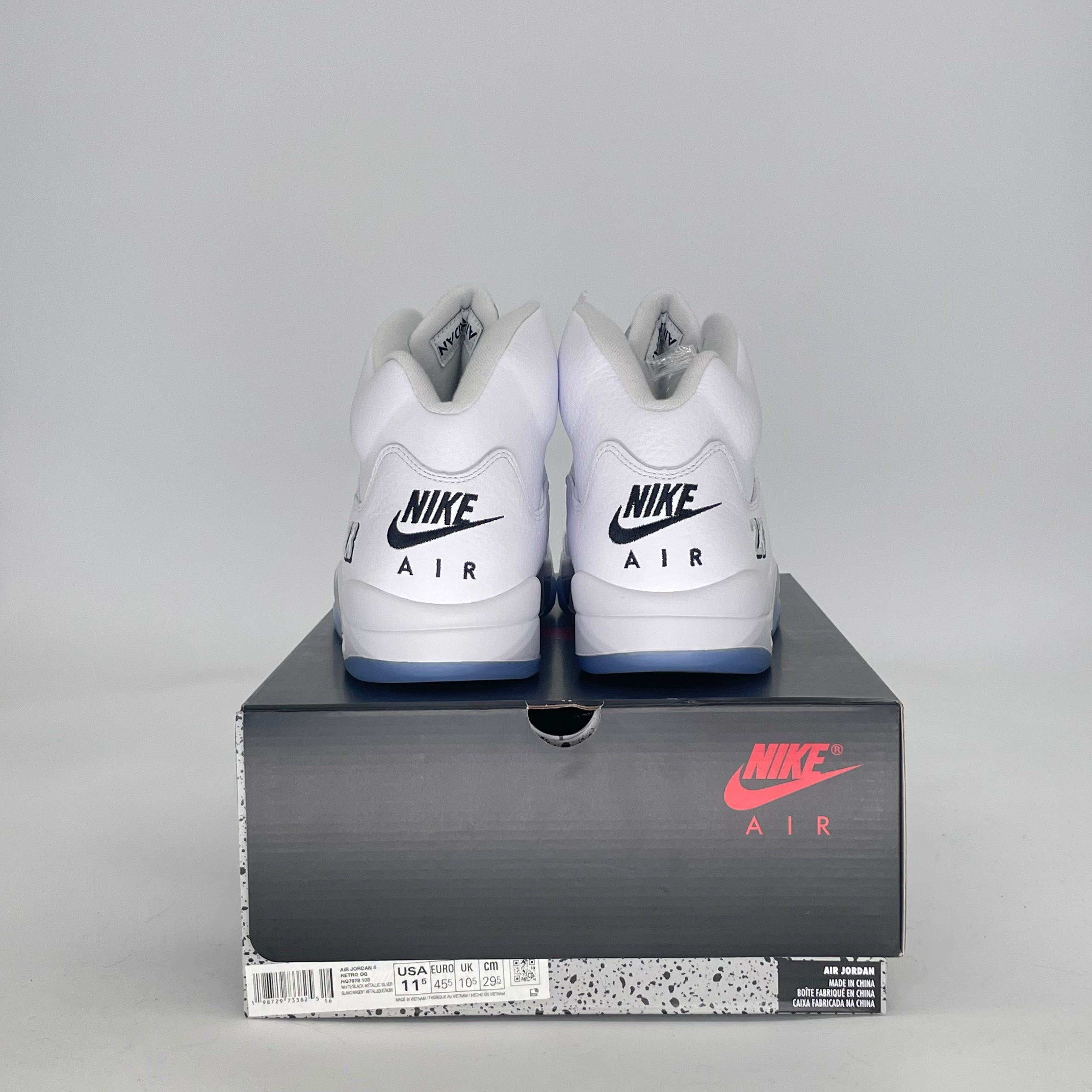 AIR JORDAN 5 WHITE METALLIC HQ7978-103 SIZE 11.5/13W