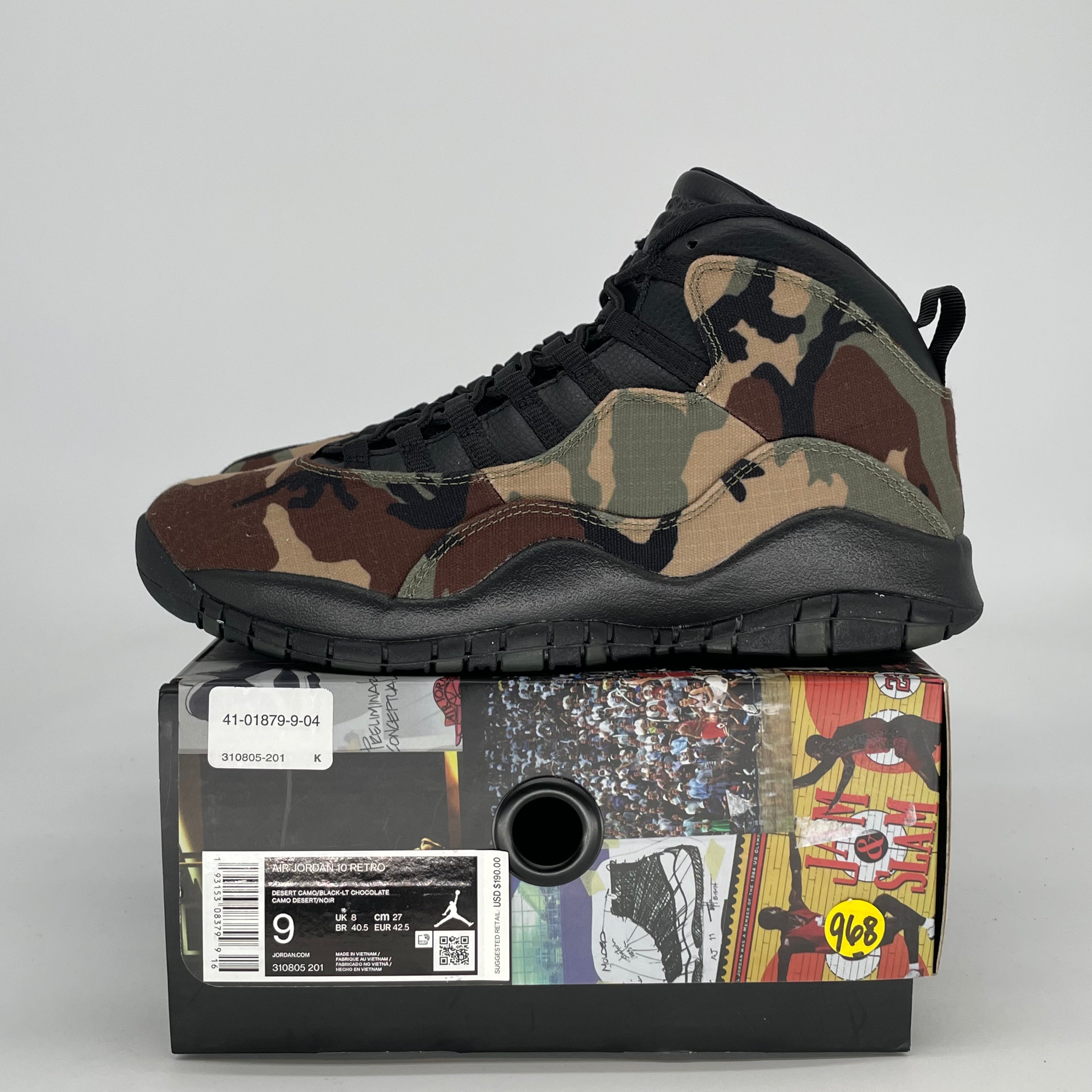 AIR JORDAN 10 WOODLAND CAMO 310805-201 SIZE 9/10.5W