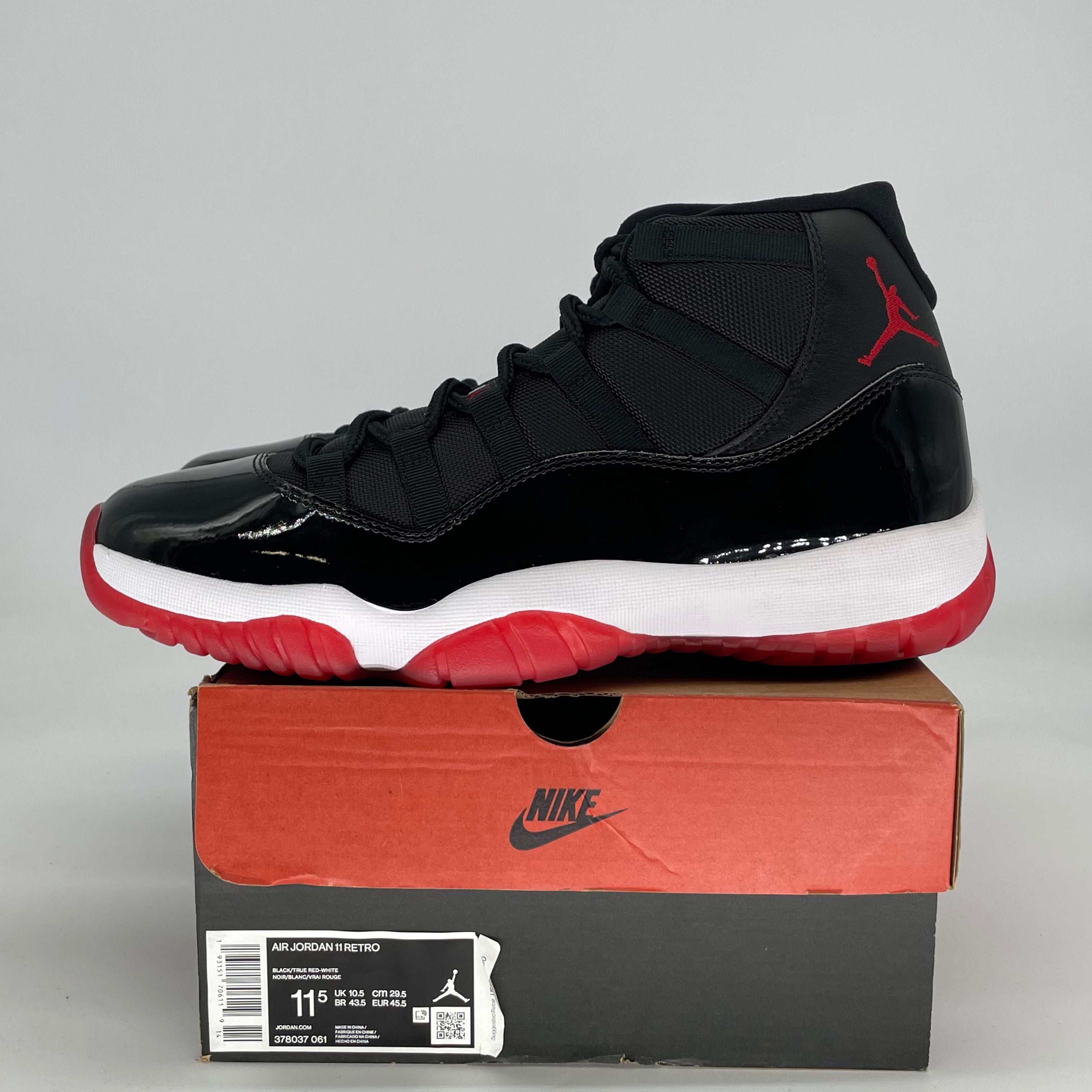 AIR JORDAN 11 PLAYOFFS BRED 378037-061 SIZE 11.5/13W