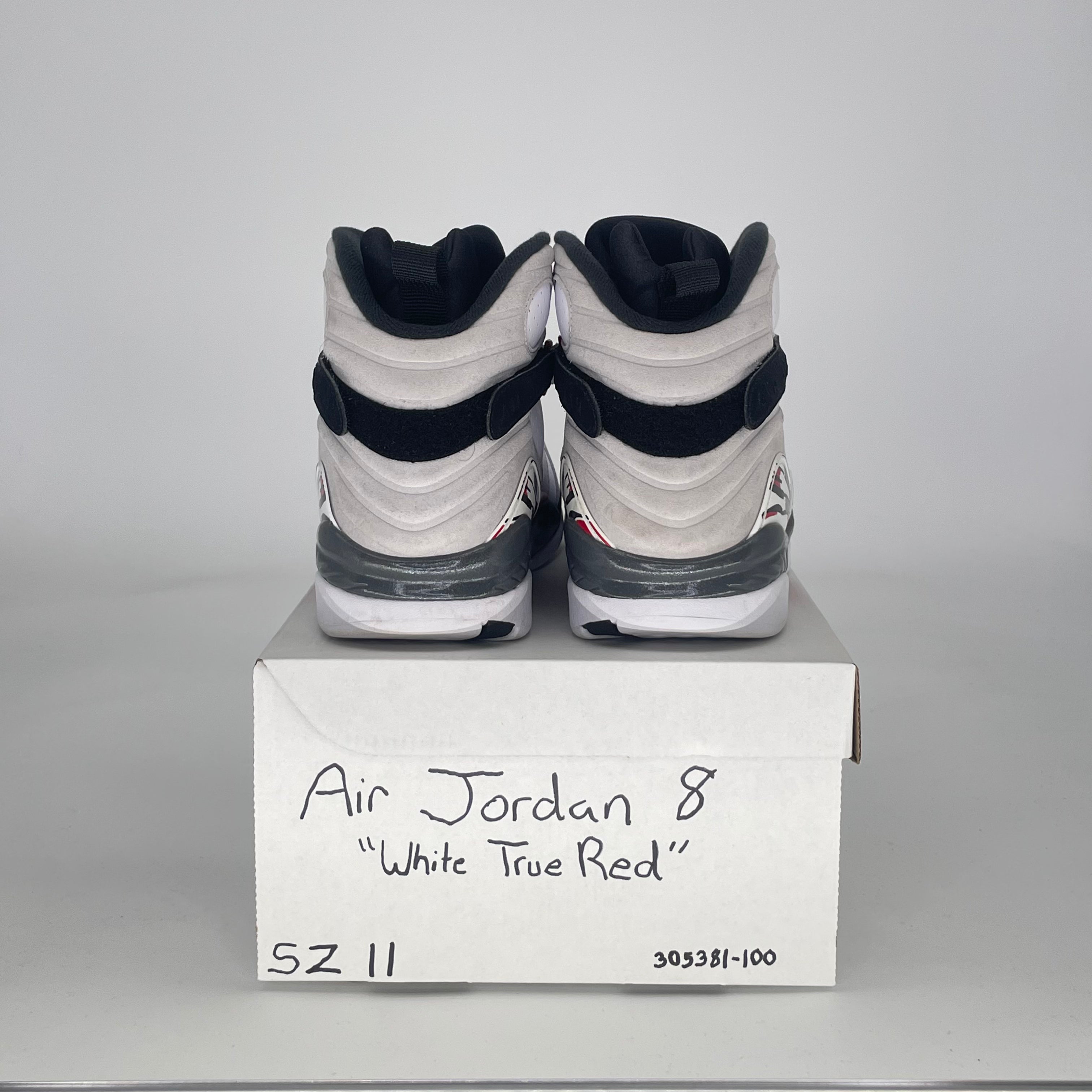 AIR JORDAN 8 WHITE TRUE RED 305381100 SIZE 11/12.5W