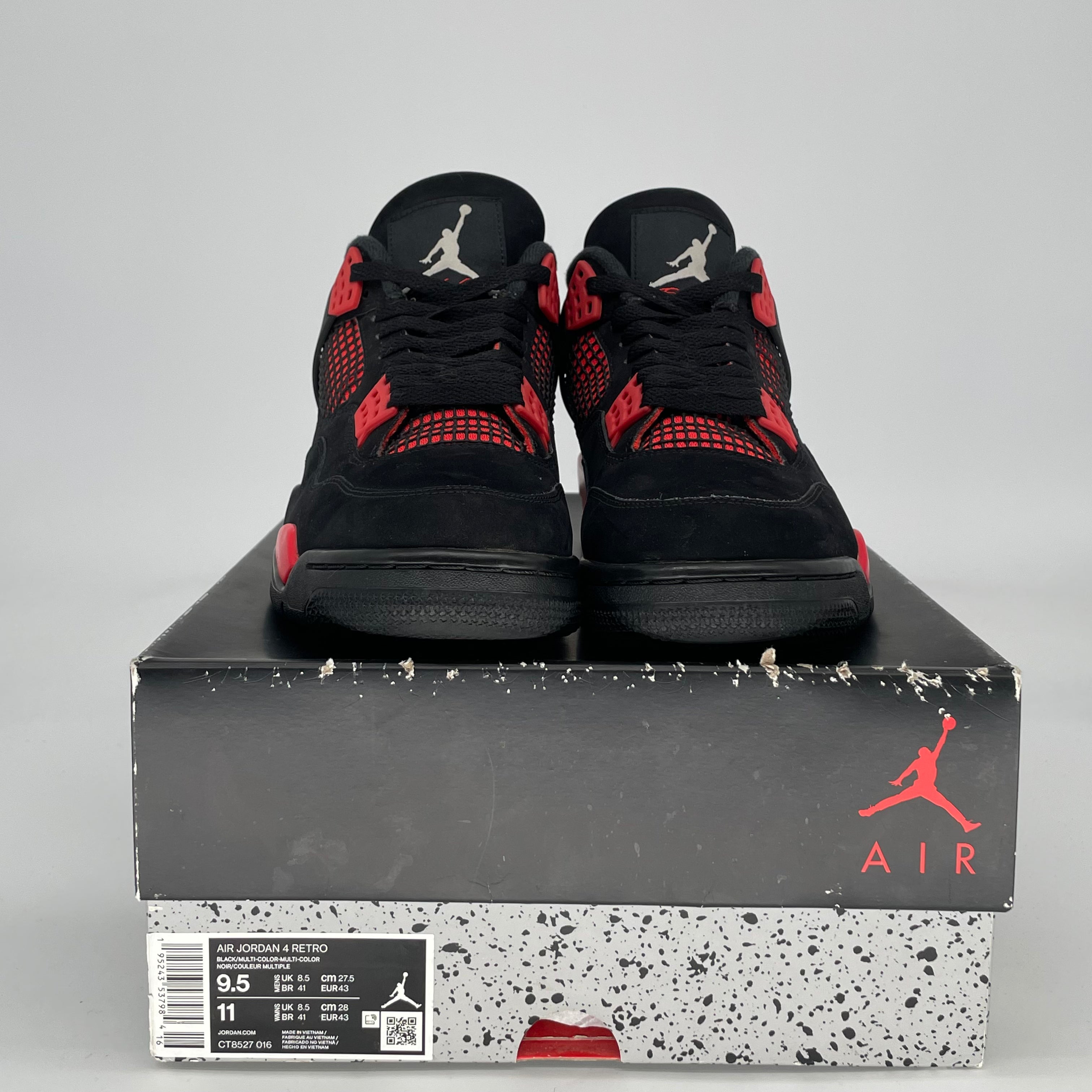 AIR JORDAN 4 RED THUNDER CT8527-016 SIZE 9.5/11W