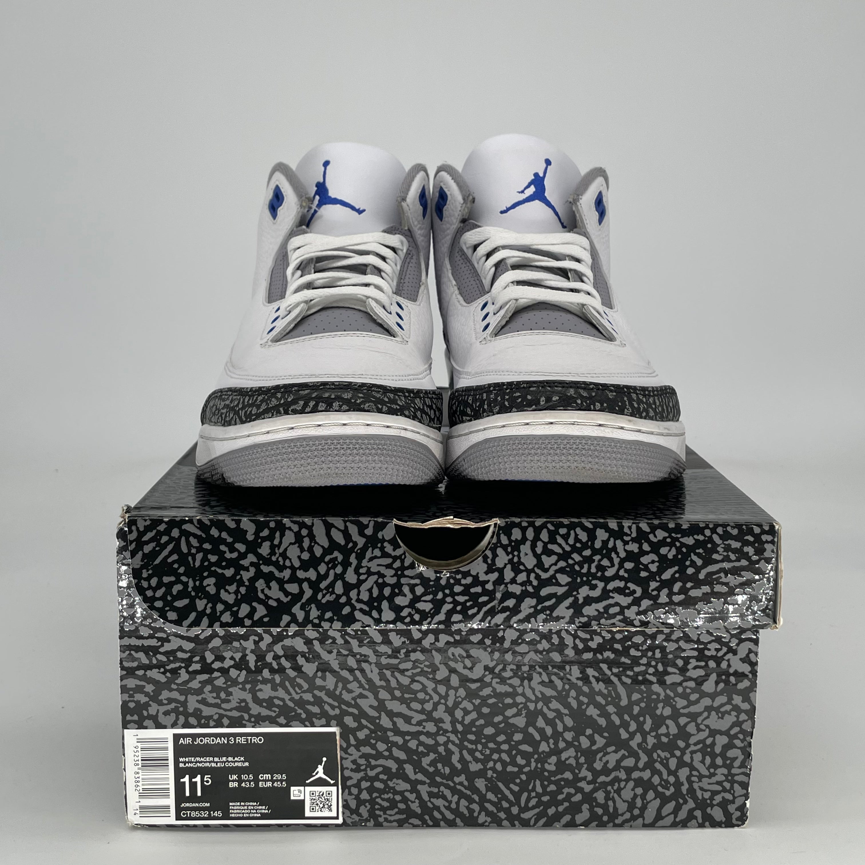 AIR JORDAN 3 RACER BLUE CT8532-145 SIZE 11.5/13W