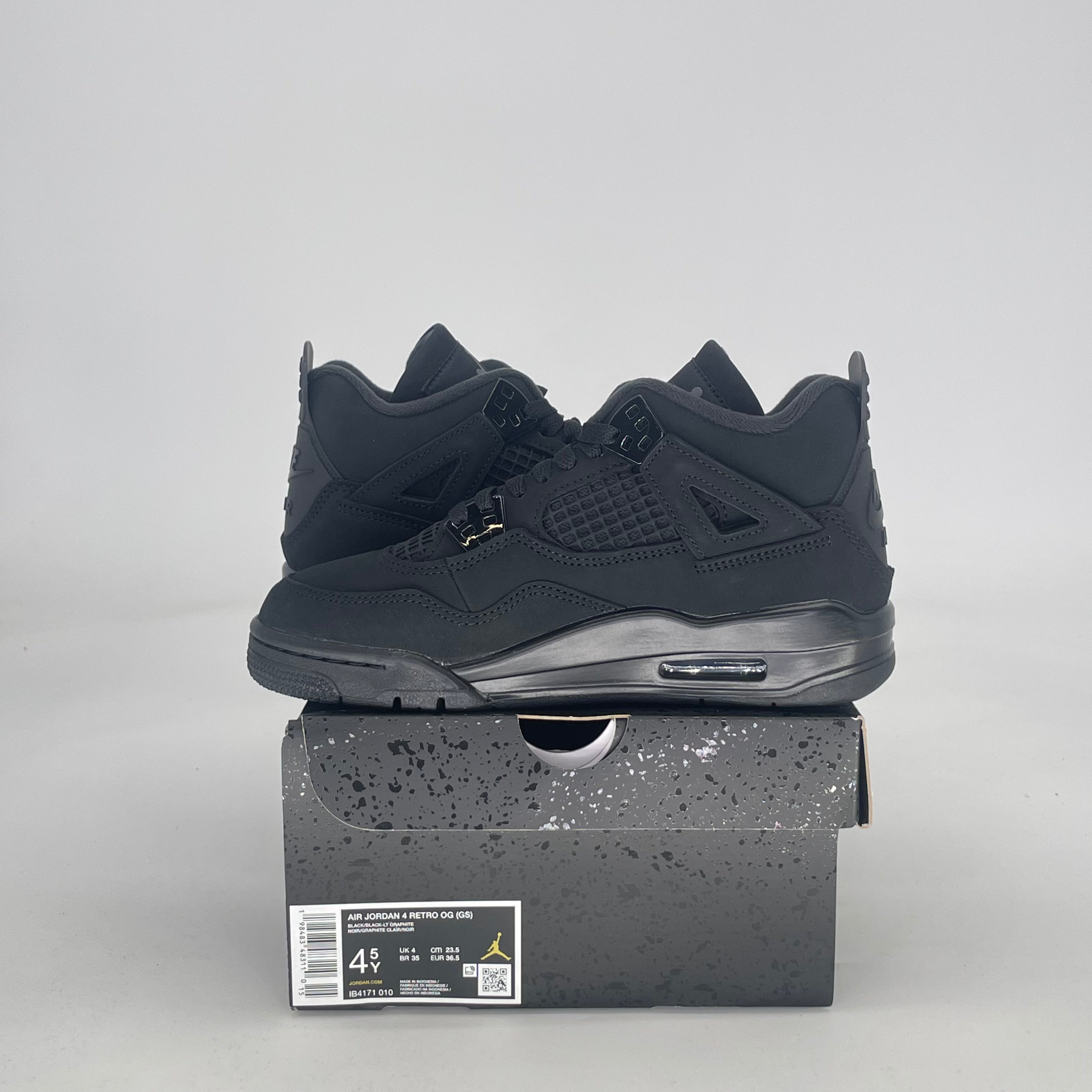 AIR JORDAN 4 BLACK CAT IB4171-010 SIZE 4.5/6W GS