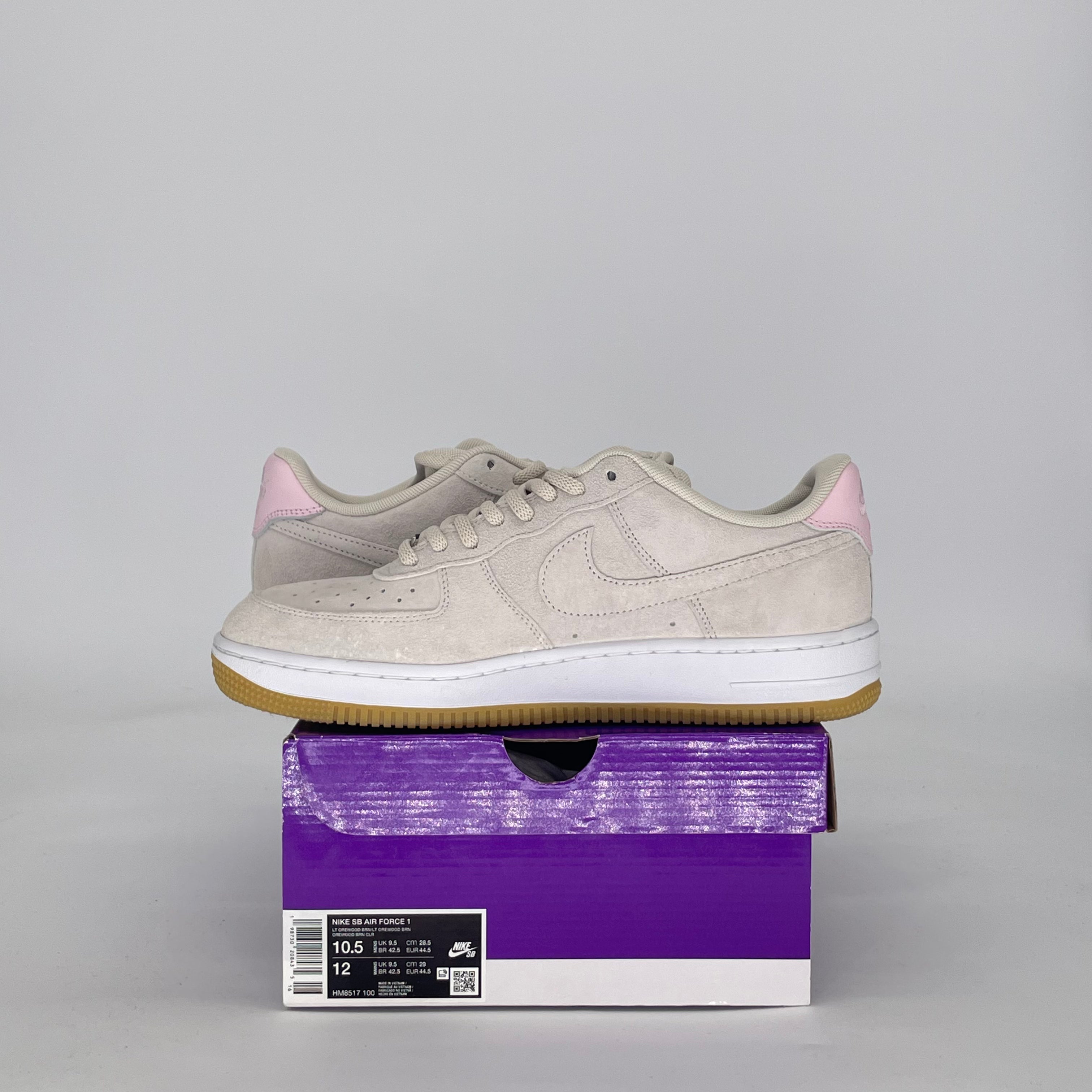 NIKE AIR FORCE 1 LOW SB LIGHT OREWOOD BROWN PINK HM8517-100 SIZE 10.5/12W