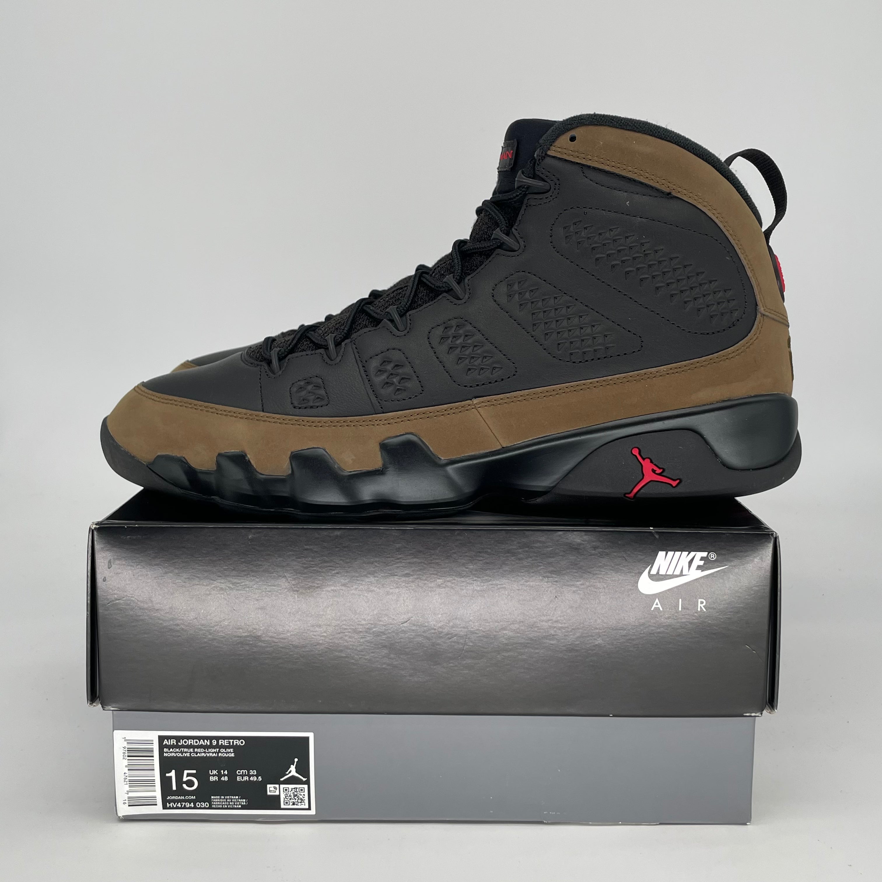 AIR JORDAN 9 OLIVE HV4794-030 SIZE 15/16.5W