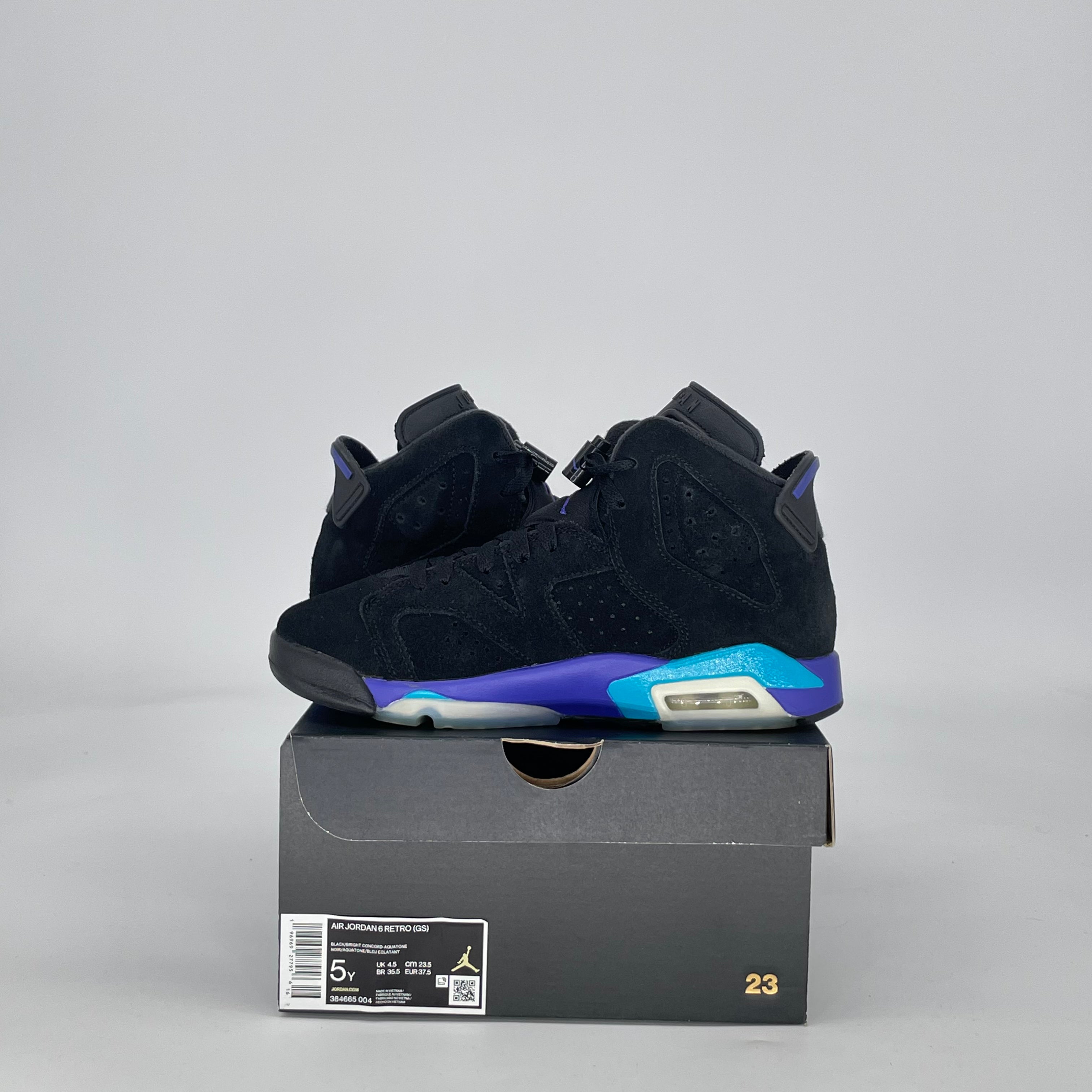 AIR JORDAN 6 AQUA 384665-004 SIZE 5/6.5W GS