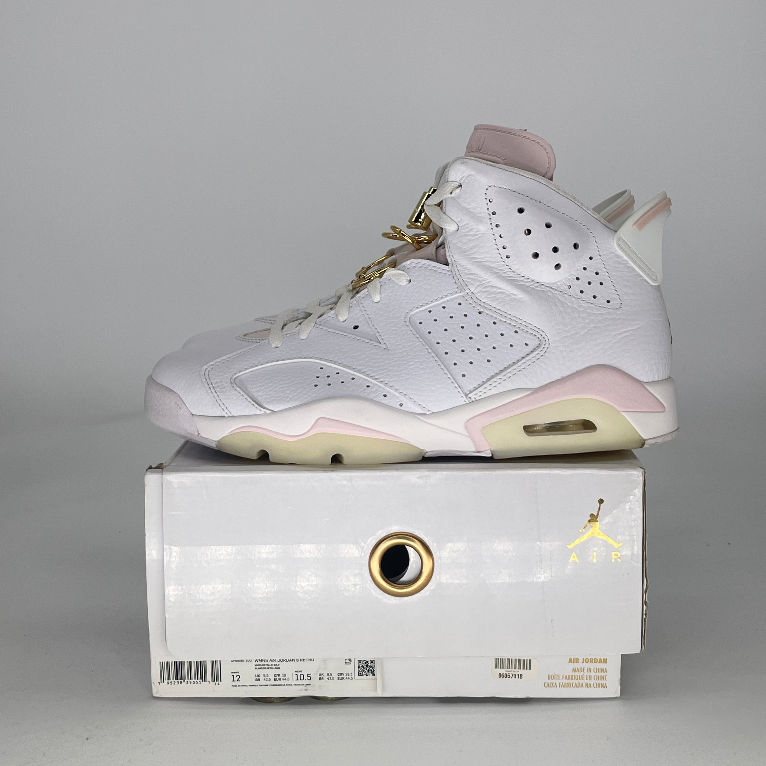 AIR JORDAN 6 GOLD HOOPS DH9696-100 SIZE 10.5/12W