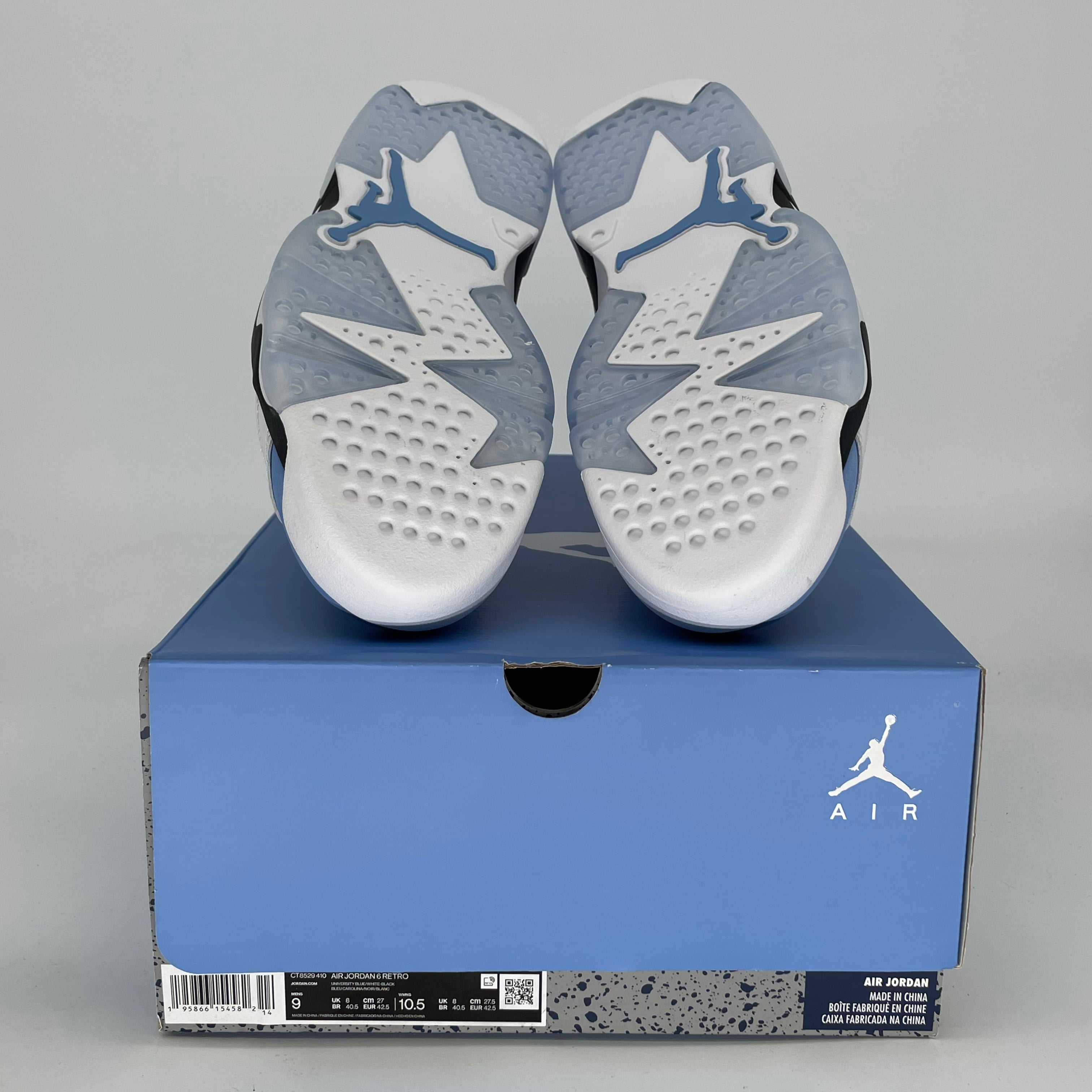 AIR JORDAN 6 UNC WHITE CT8529-410 SIZE 9/10.5W