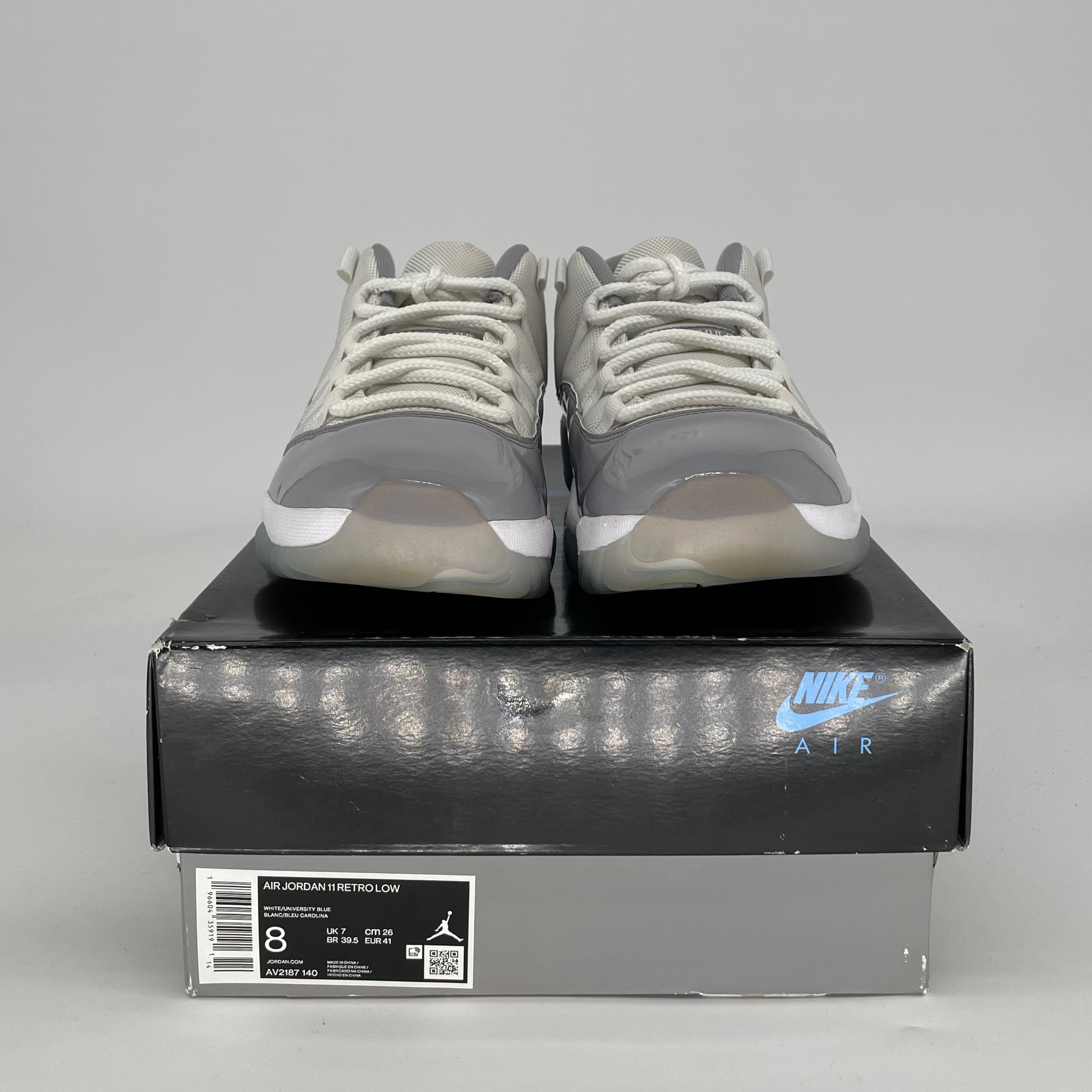 AIR JORDAN 11 LOW CEMENT GREY AV2187-140 SIZE 8/9.5W