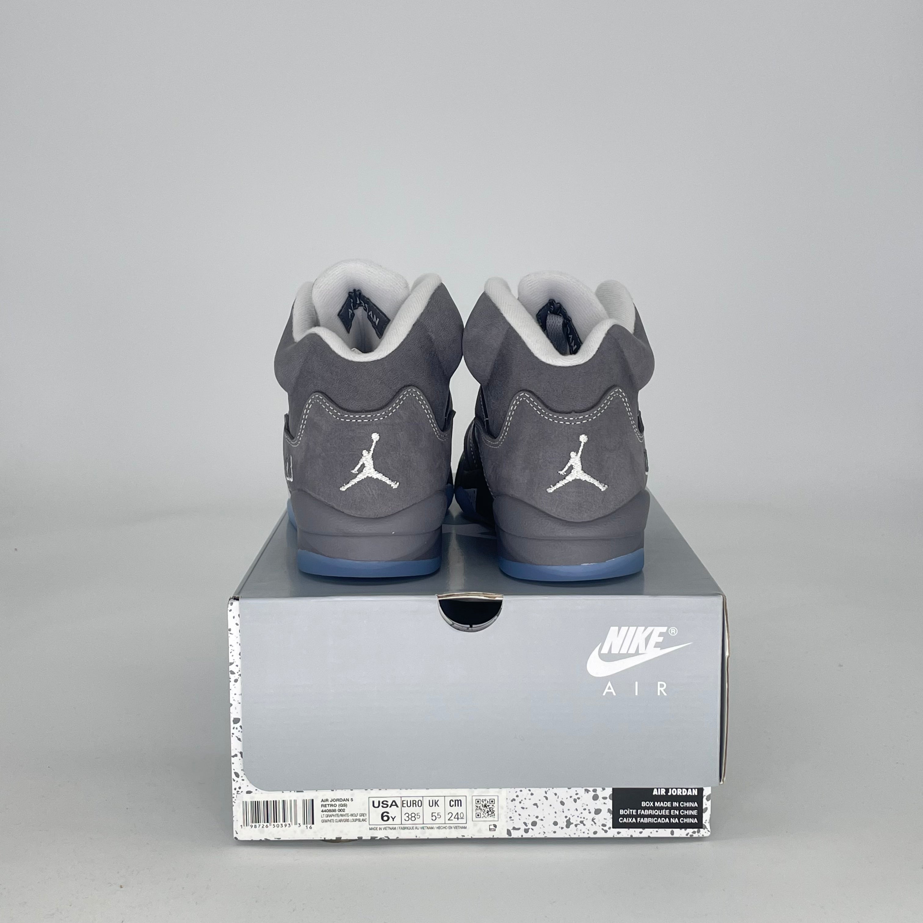 AIR JORDAN 5 WOLF GREY 440888-002 SIZE 6/7.5W GS