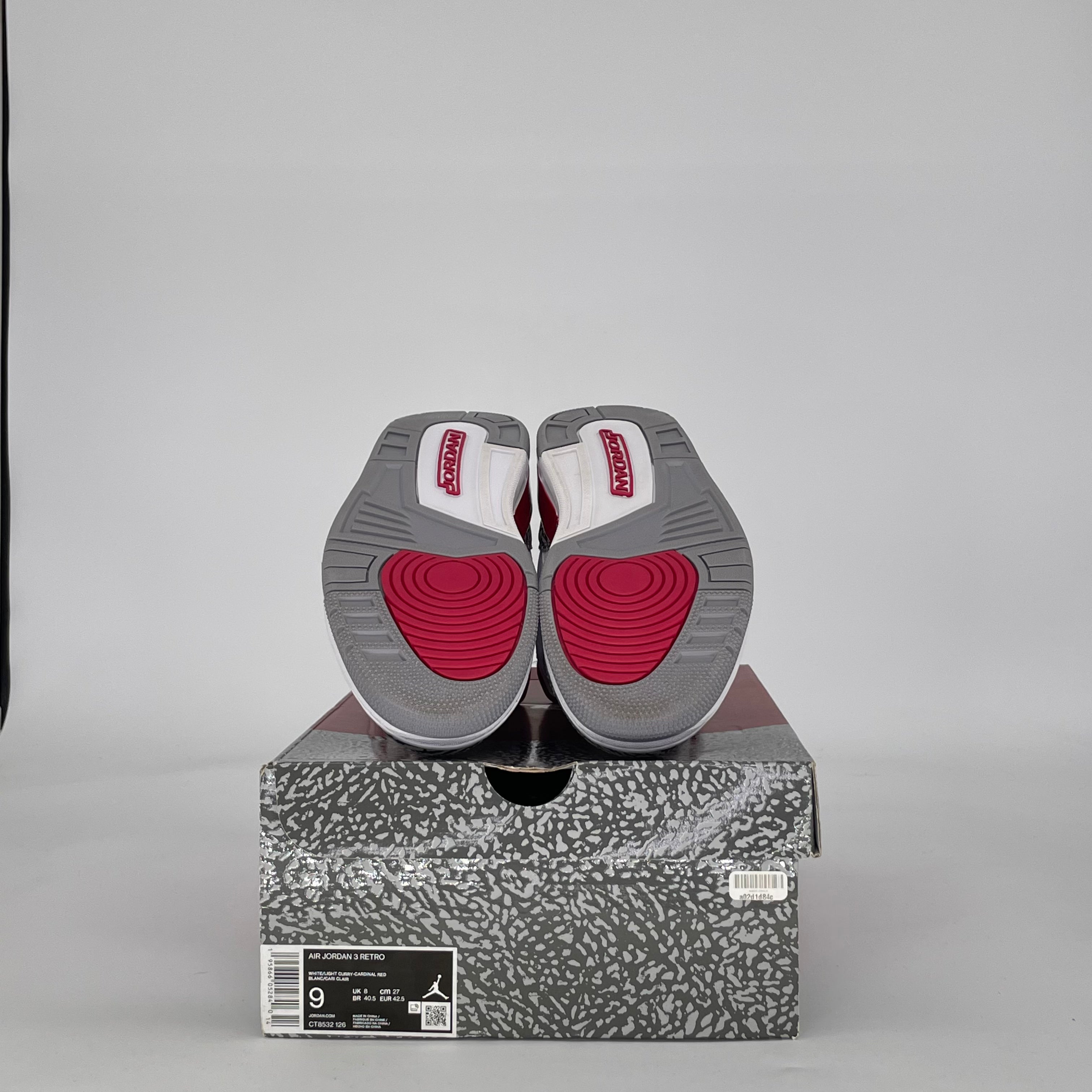 AIR JORDAN 3 CARDINAL RED CT8532-126 SIZE 9/10.5W