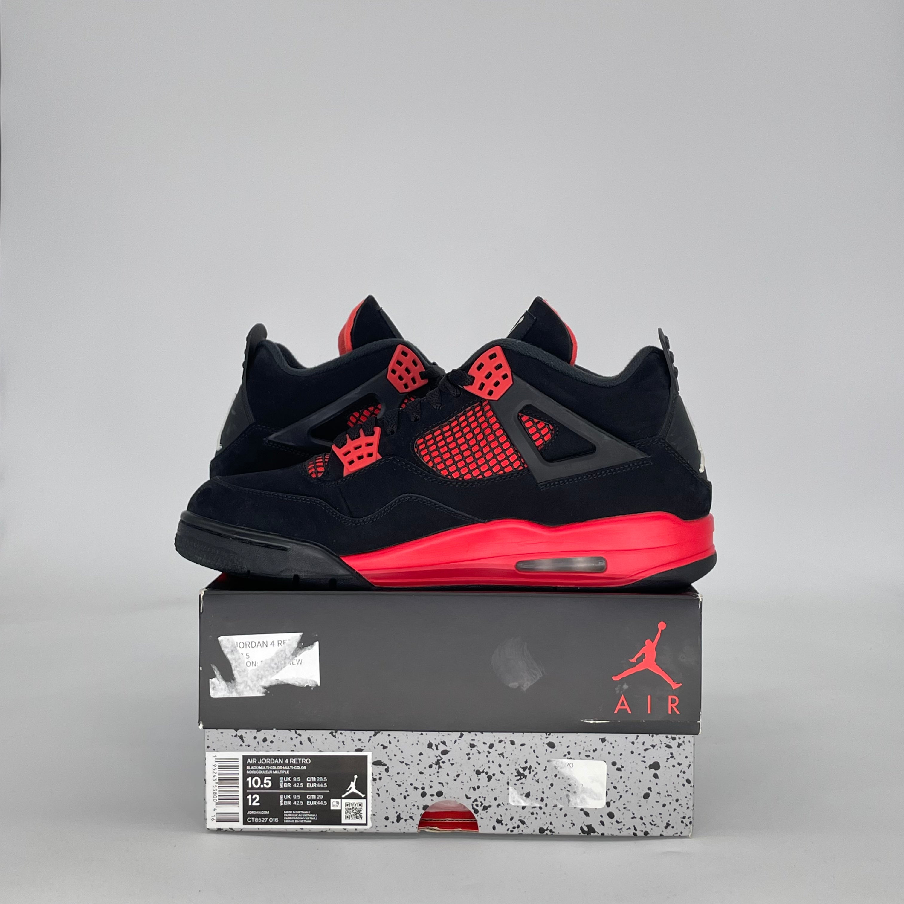 AIR JORDAN 4 RED THUNDER CT8527-016 SIZE 10.5/12W