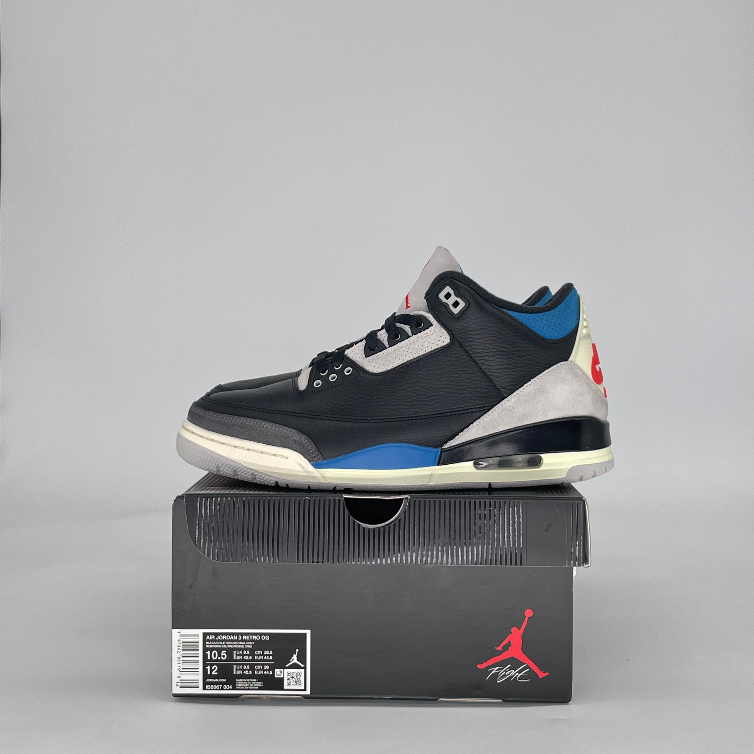 AIR JORDAN 3 RARE AIR IB8967-004 SIZE 10.5/12W