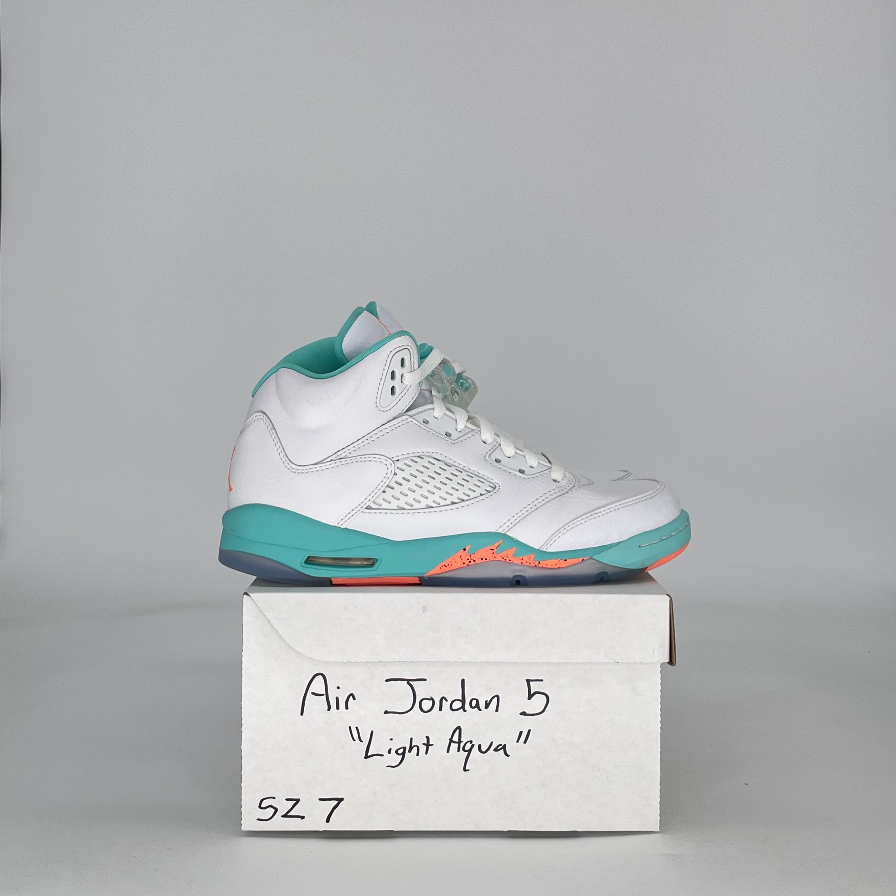 AIR JORDAN 5 LIGHT AQUA 440892-100 SIZE 7/8.5W GS