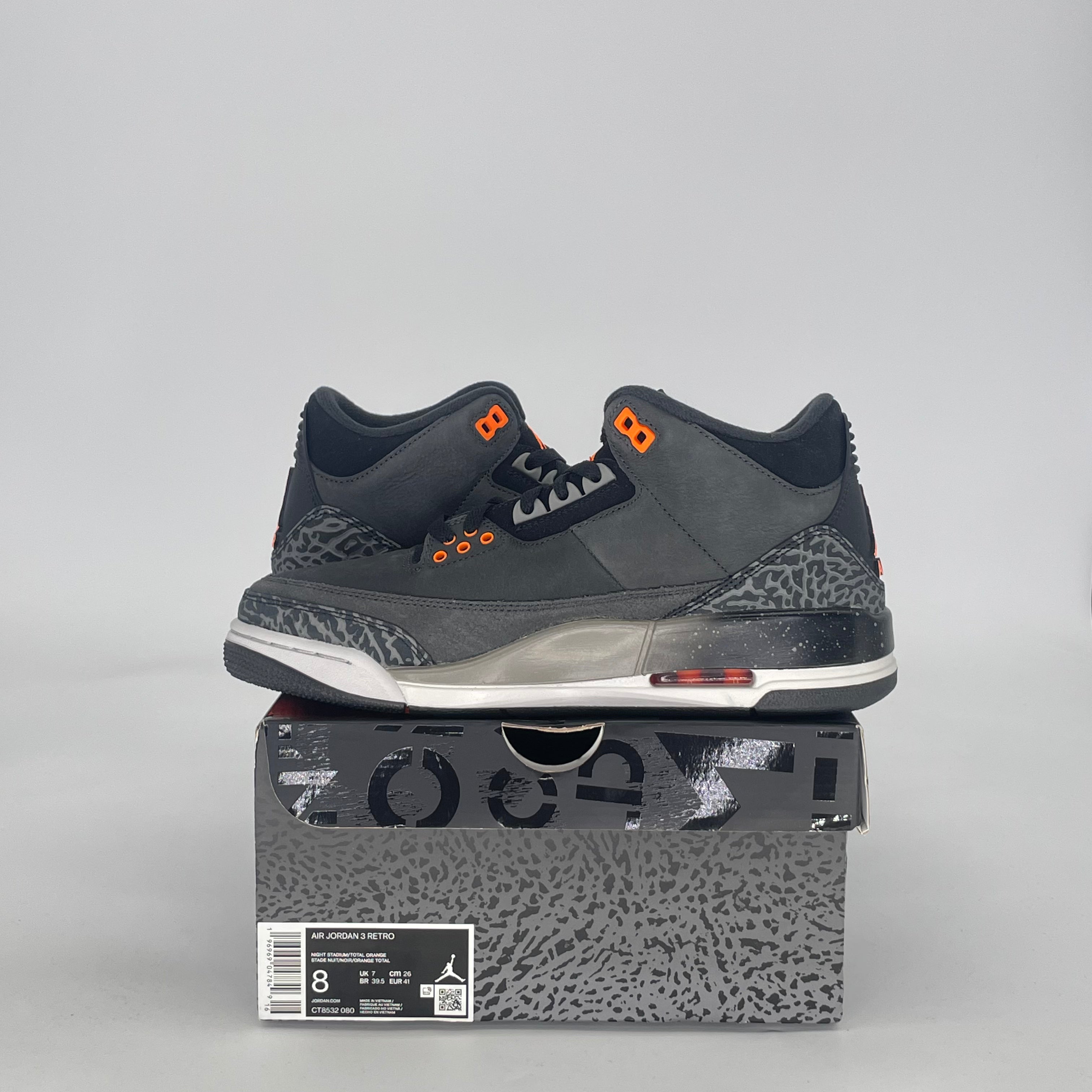 AIR JORDAN 3 FEAR PACK CT8532-080 SIZE 8/9.5W
