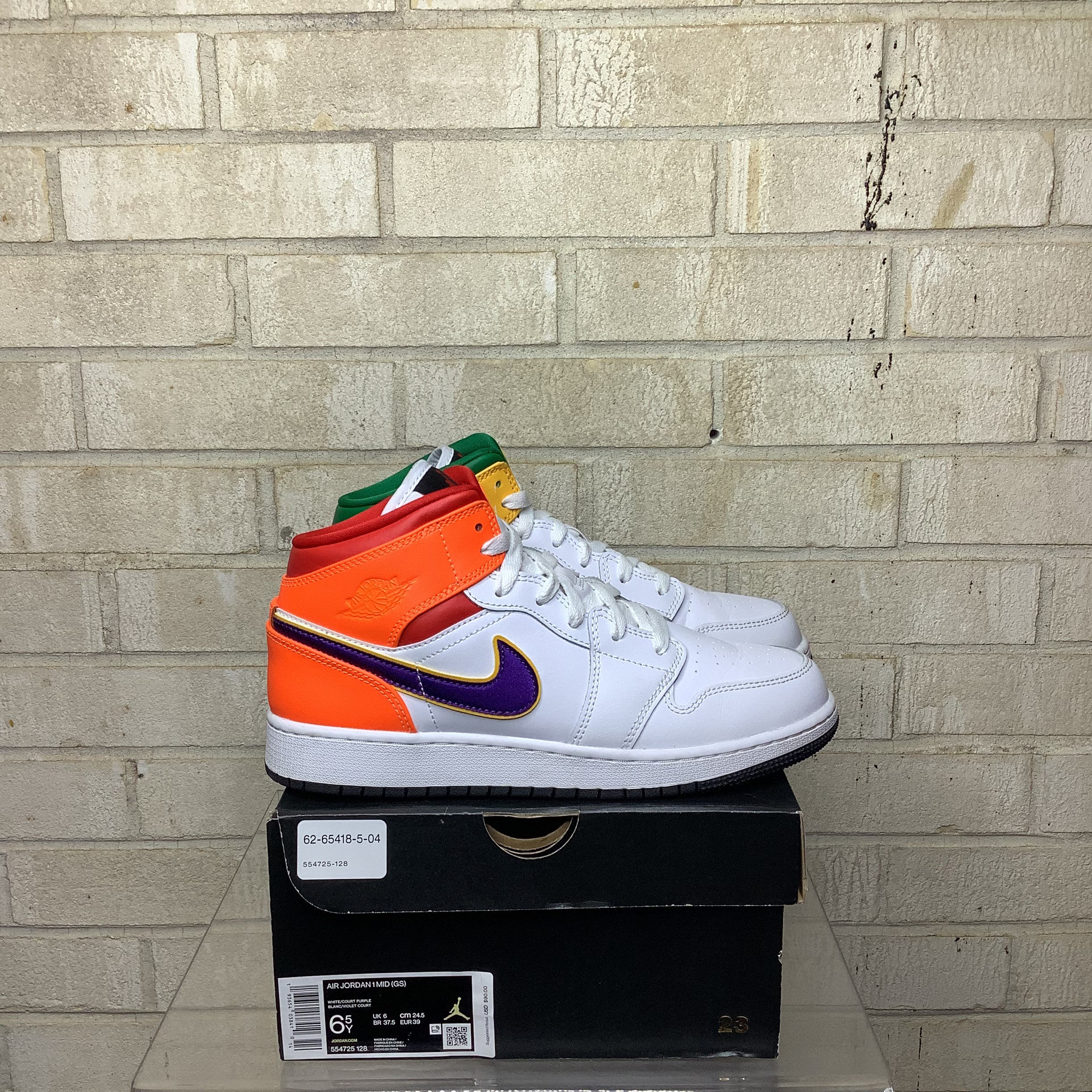 AIR JORDAN 1 MID ALTERNATE MULTI COLOR SIZE 6.5/8W 554725-128