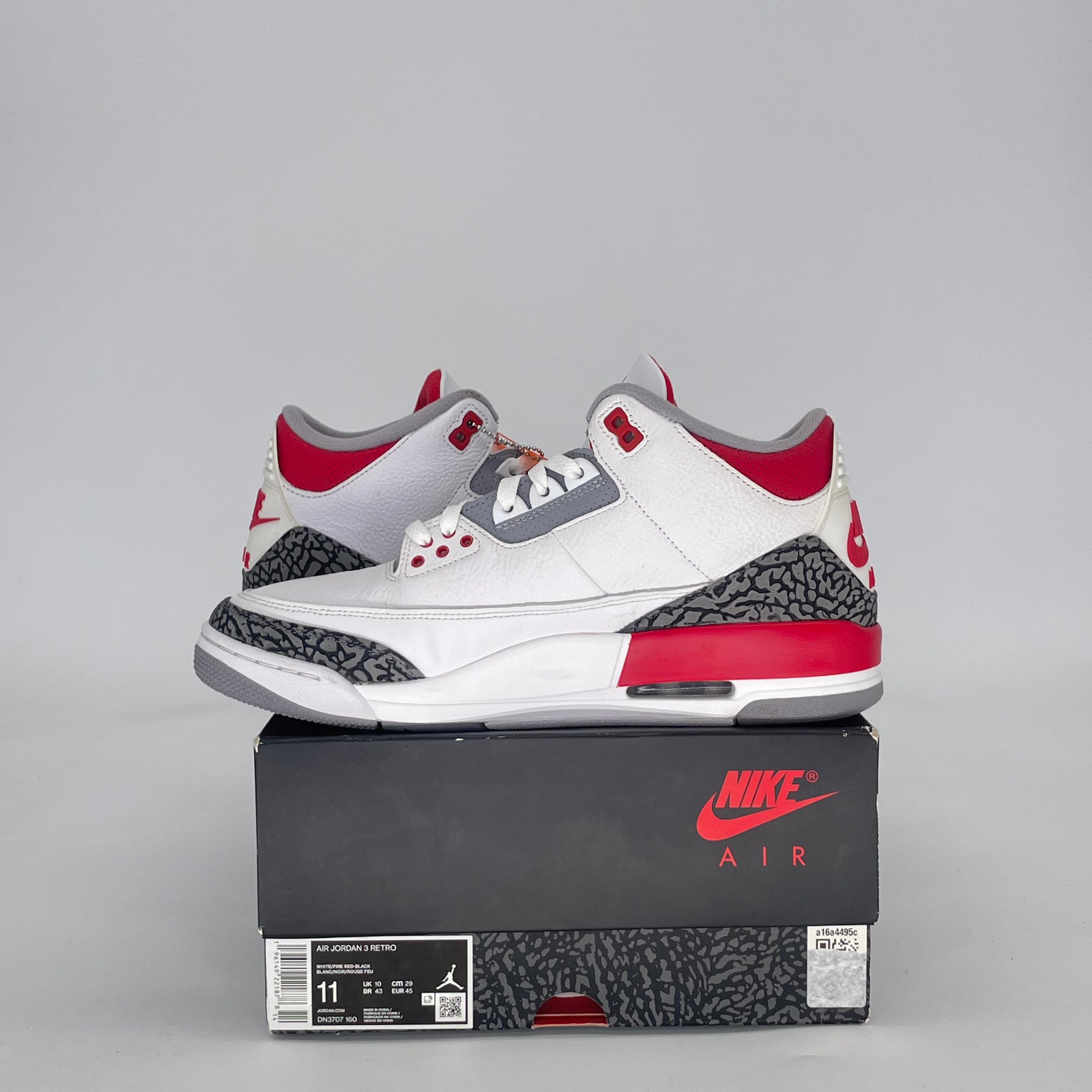 AIR JORDAN 3 FIRE RED DN3707-160 SIZE 11/12.5W