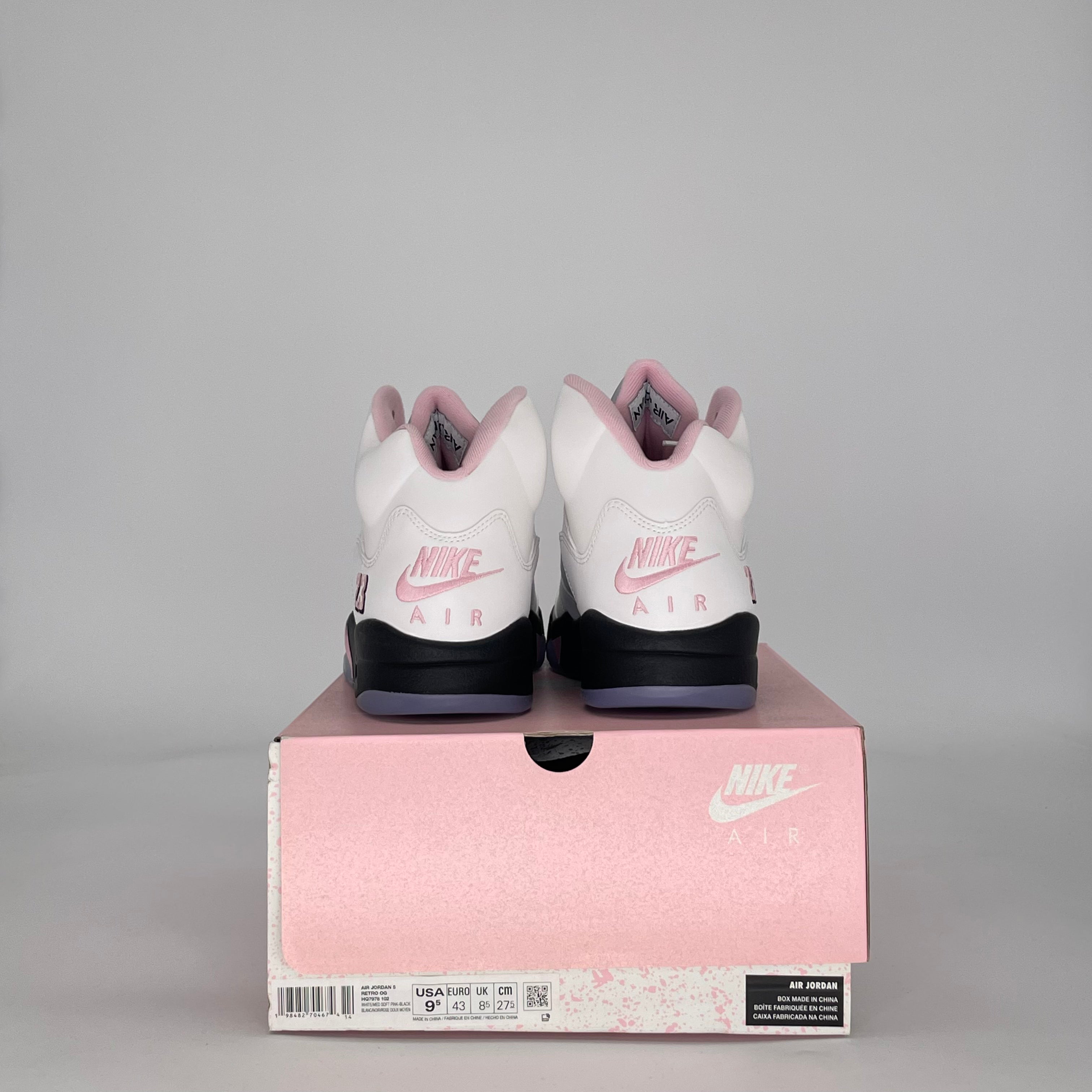 AIR JORDAN 5 MEDIUM SOFT PINK HQ7978-102 SIZE 9.5/11W