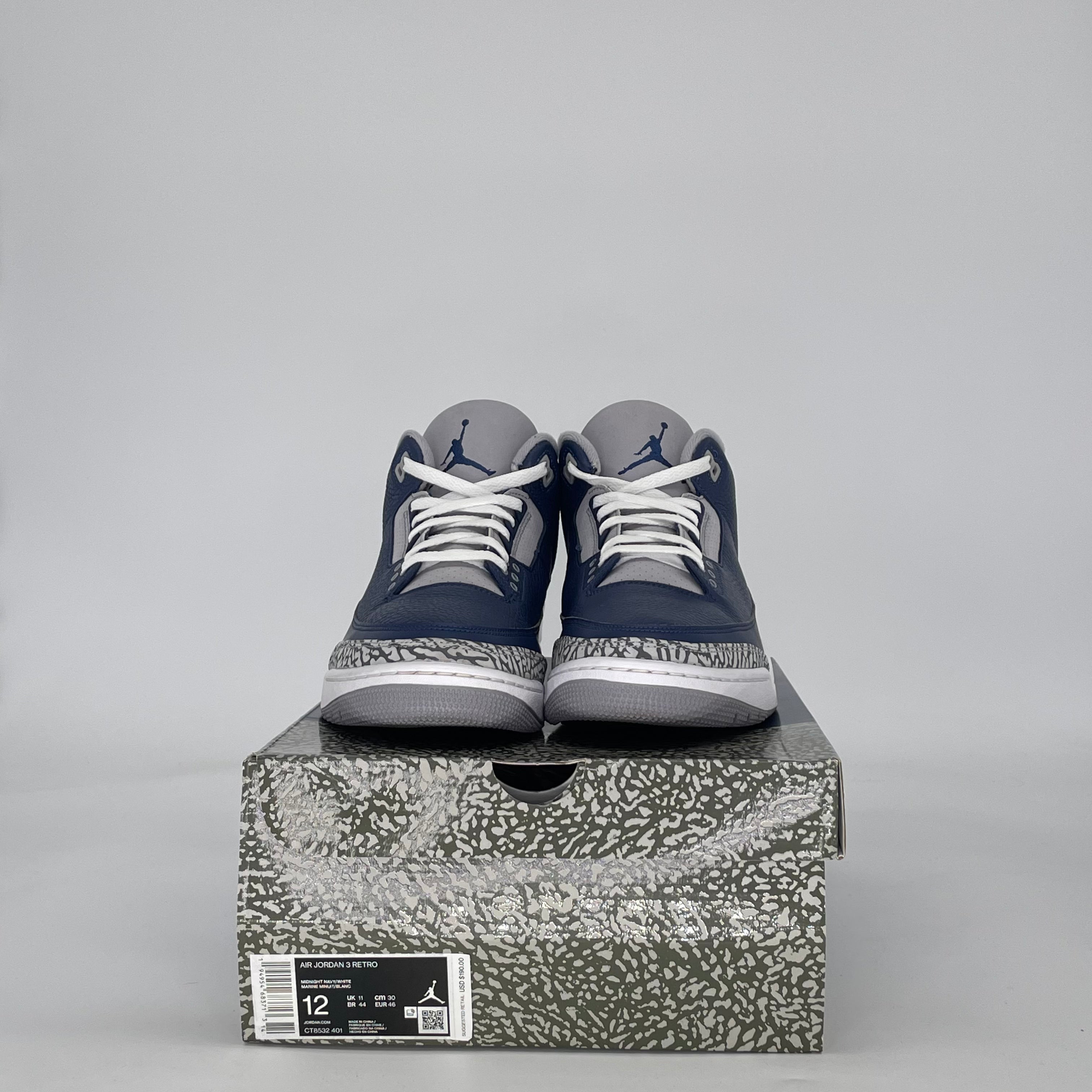 AIR JORDAN 3 GEORGETOWN (2021) CT8532-401 SIZE 12/13.5W