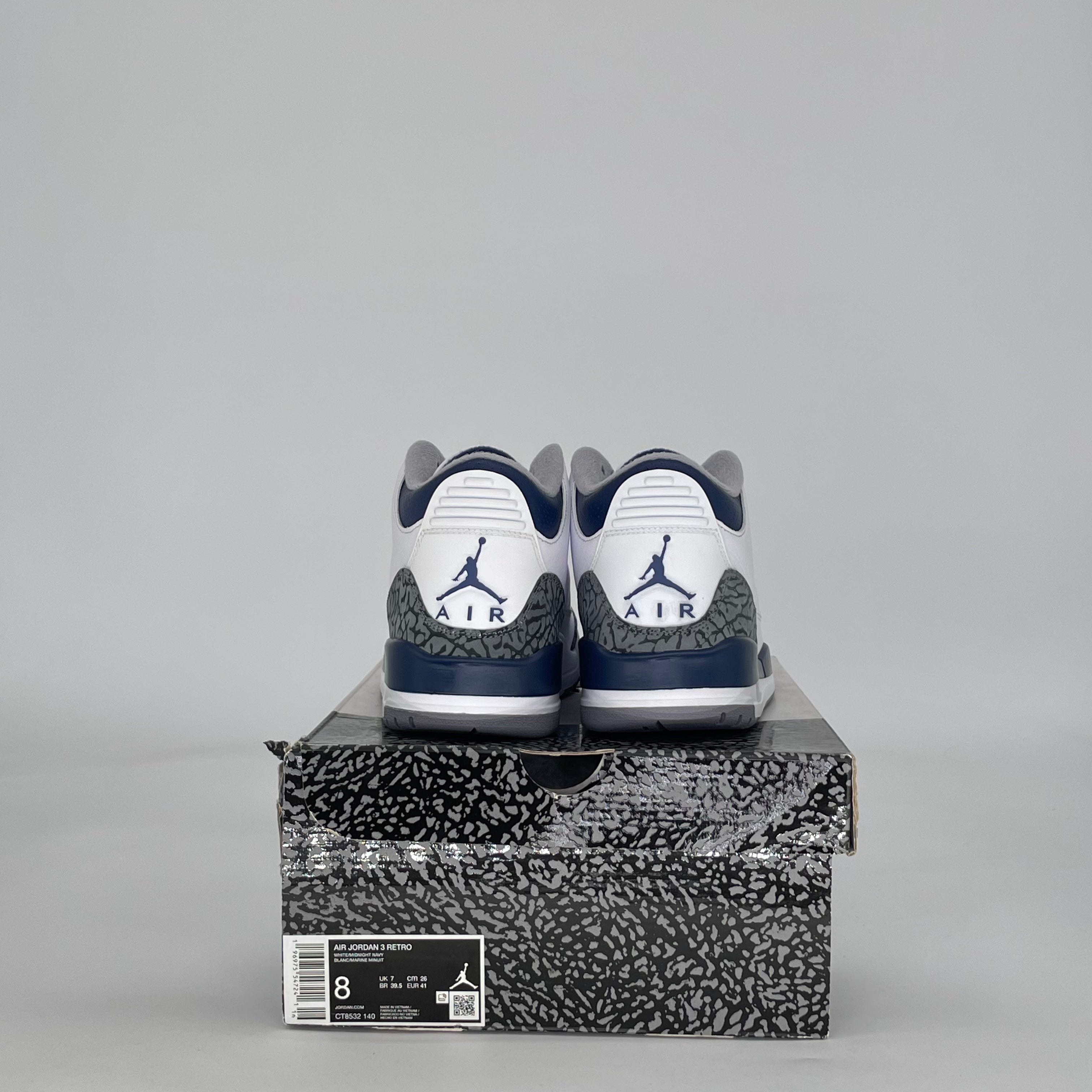 AIR JORDAN 3 MIDNIGHT NAVY CT8532-140 SIZE 8/9.5W