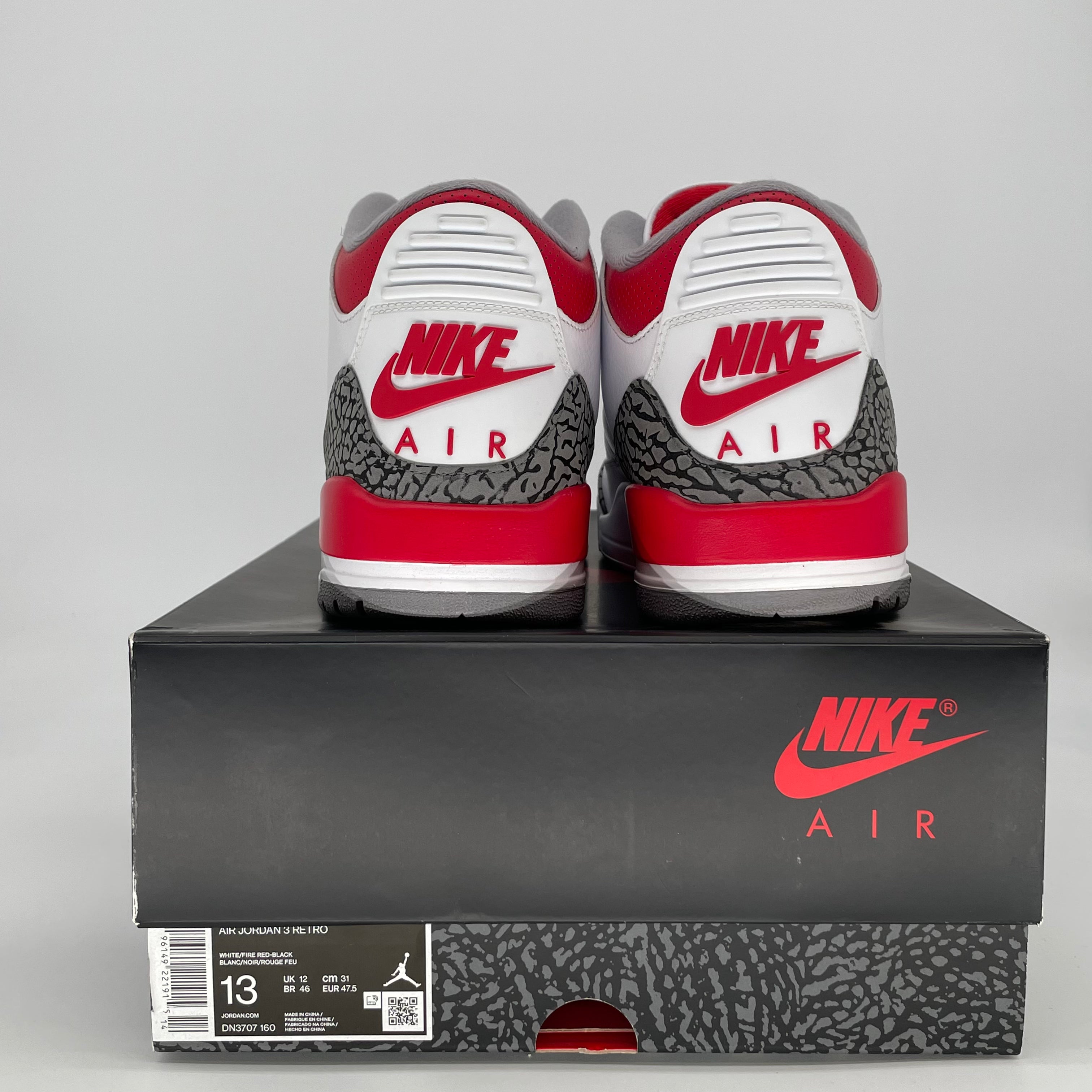 AIR JORDAN 3 FIRE RED DN3707-160 SIZE 13/14.5W