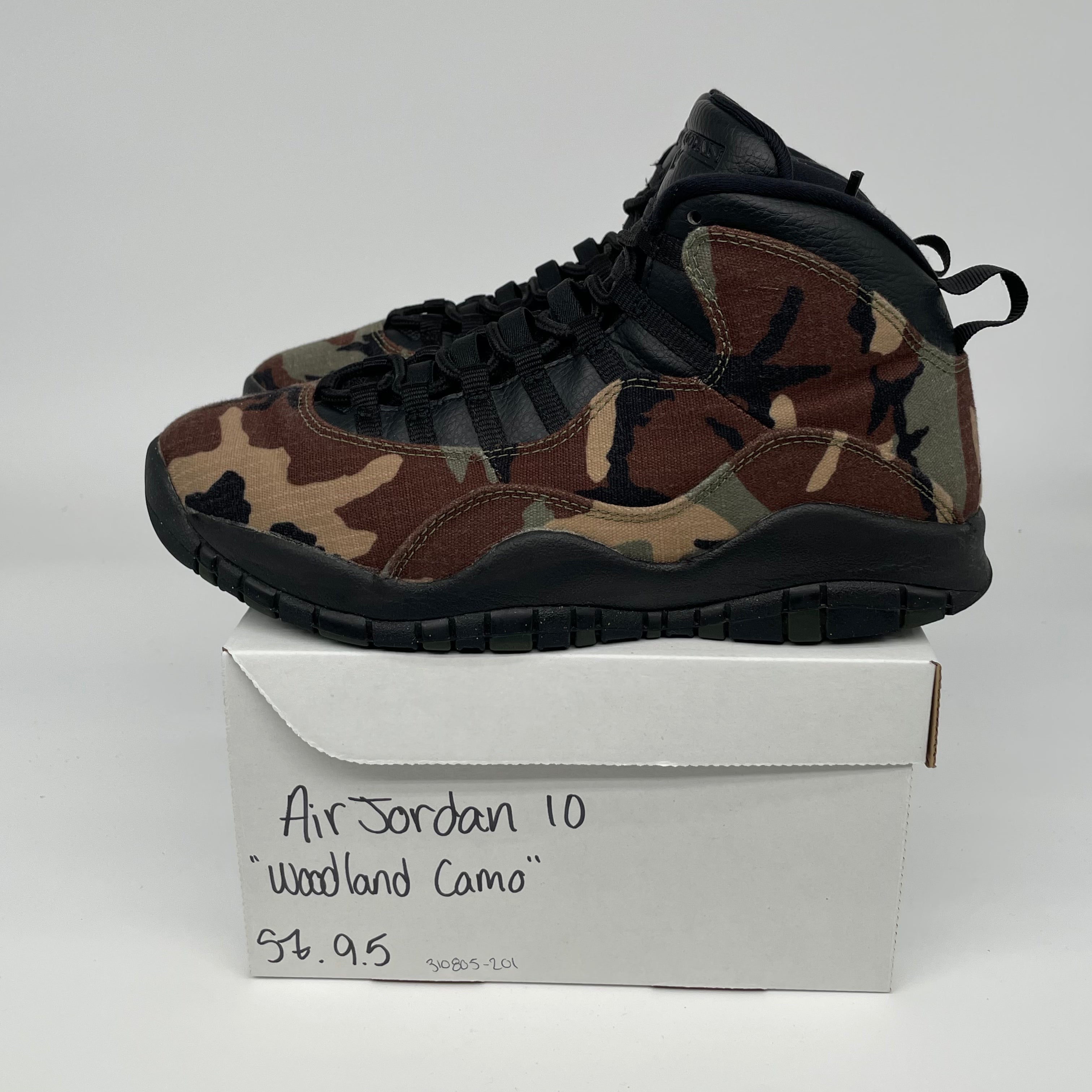 AIR JORDAN 10 WOODLAND CAMO 310805-201 SIZE 9.5/11W