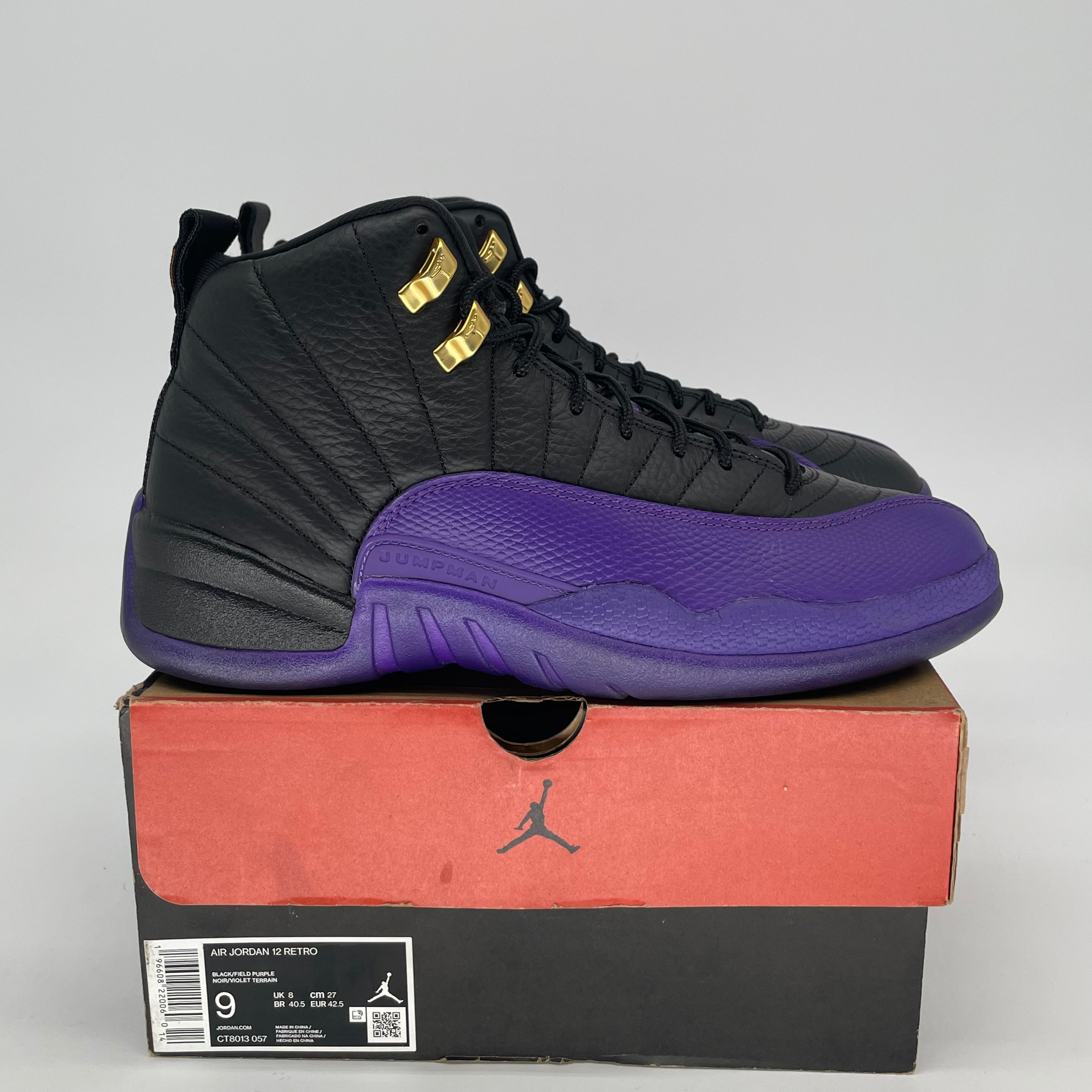 AIR JORDAN 12 FIELD PURPLE CT8013-057 SIZE 9/10.5W