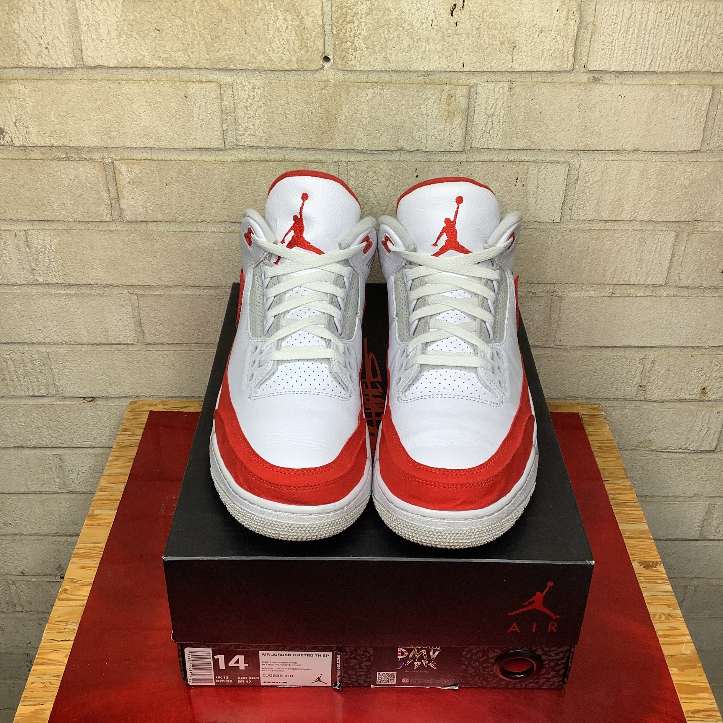 AIR JORDAN 3 TINKER UNIVERSITY RED SIZE 14/15.5W CJ0939-100