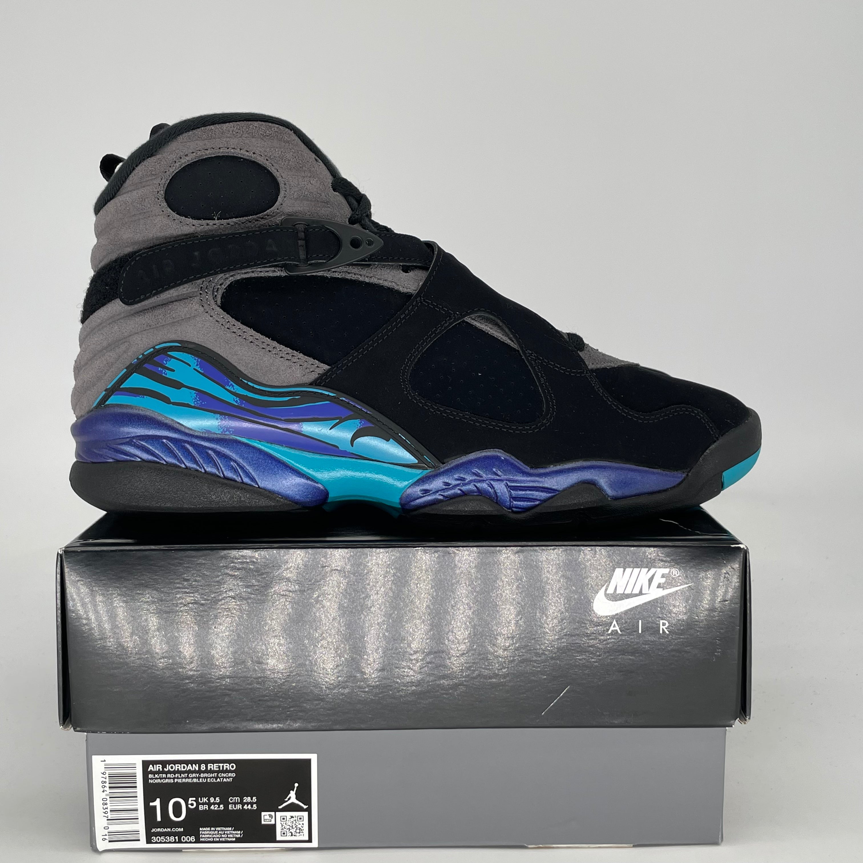 AIR JORDAN 8 AQUA 305381-006 SIZE 10.5/12W