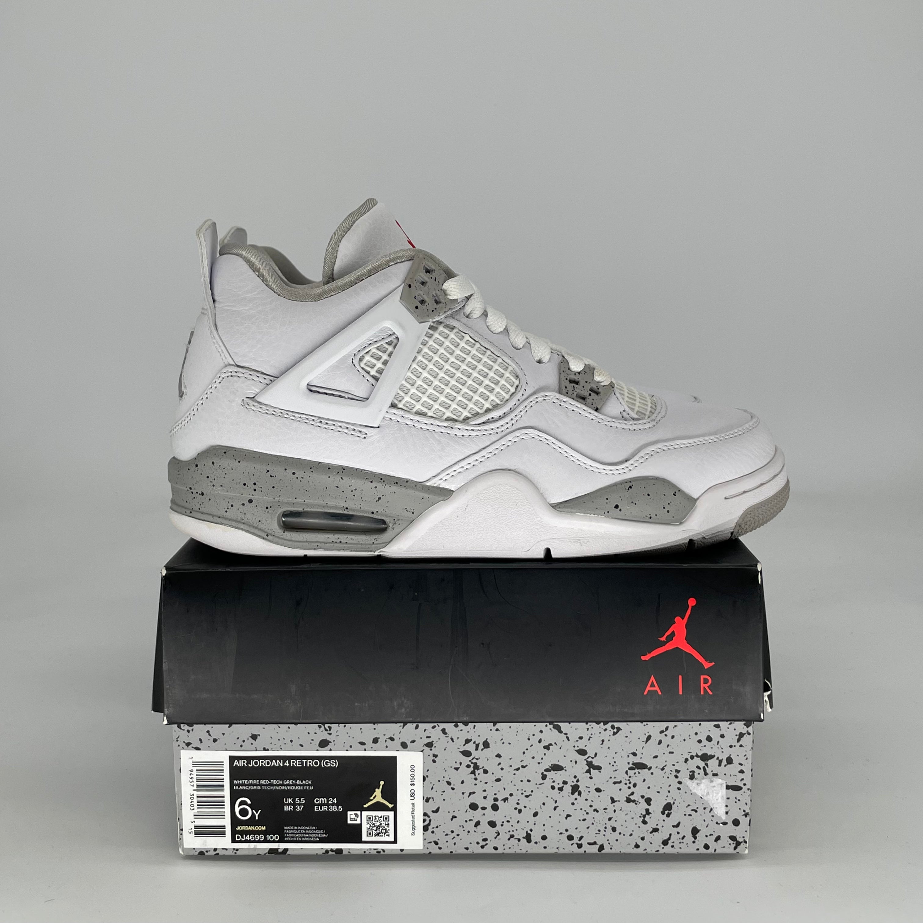 AIR JORDAN 4 WHITE OREO DJ4699-100 SIZE 6/7.5W