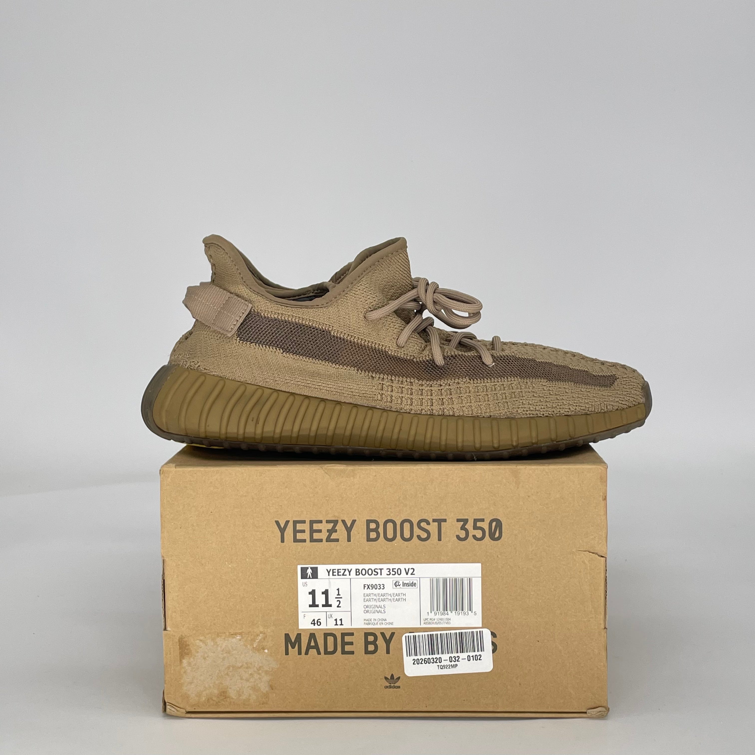 ADIDAS YEEZY BOOST 350 V2 EARTH FX9033 SIZE 11.5/13W