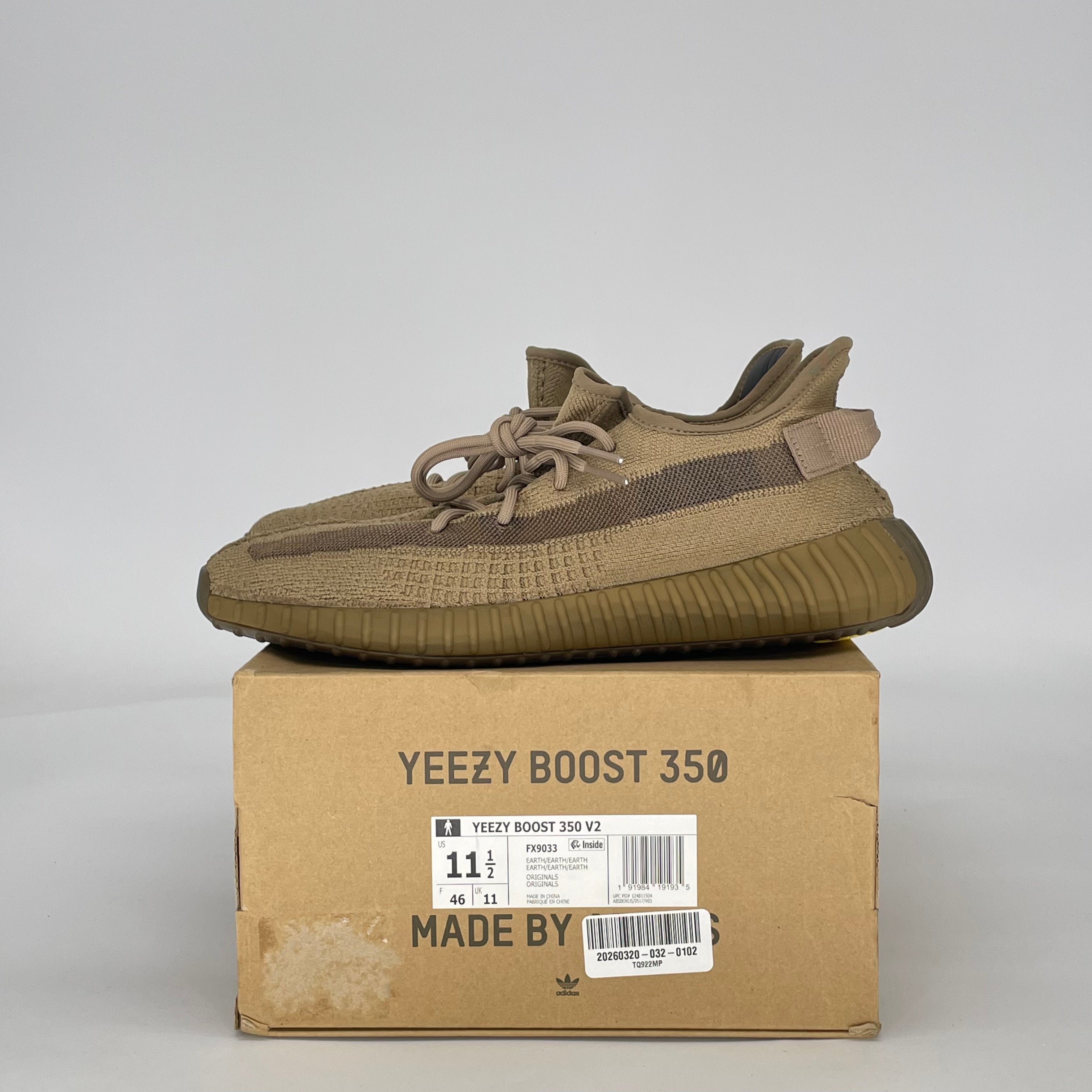 ADIDAS YEEZY BOOST 350 V2 EARTH FX9033 SIZE 11.5/13W