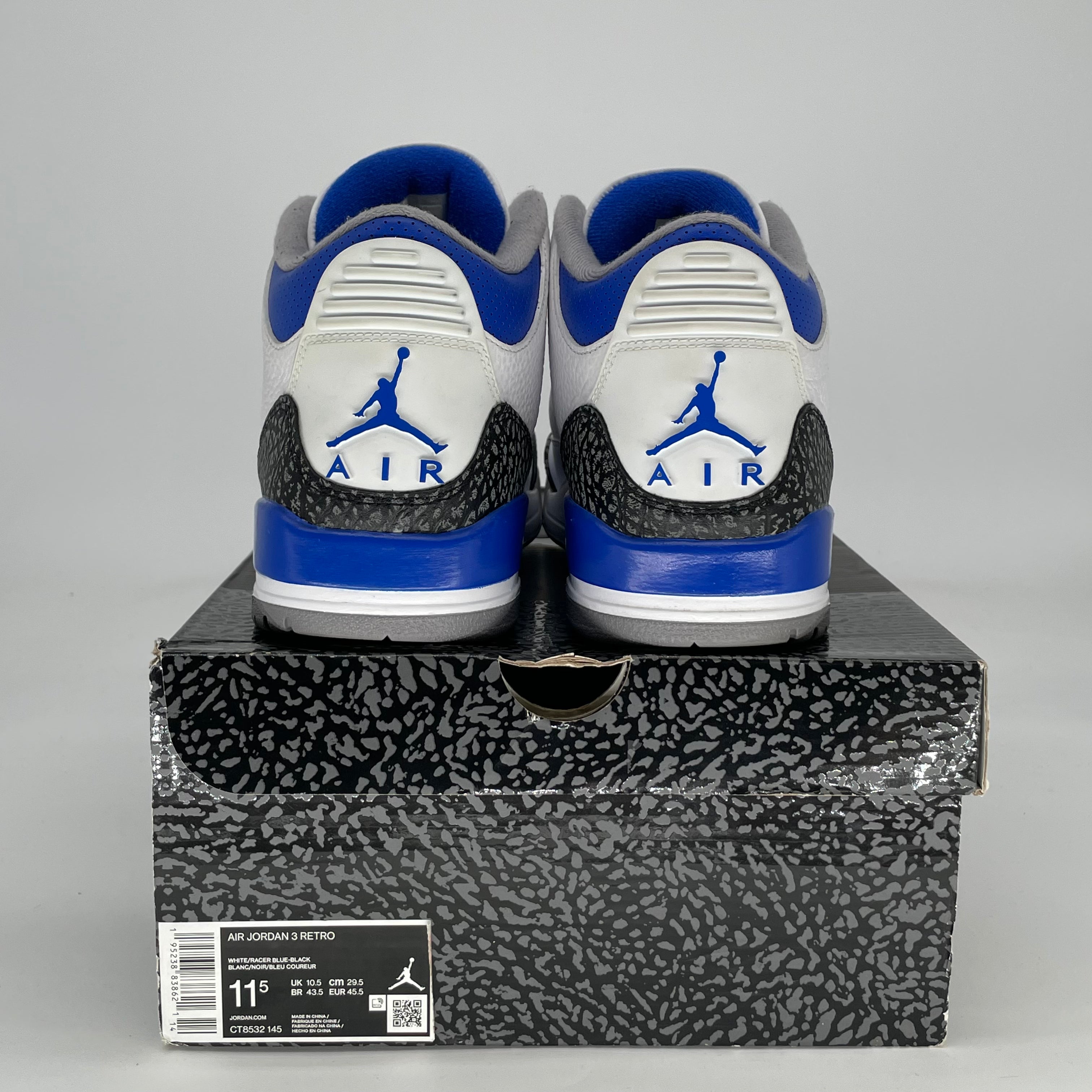 AIR JORDAN 3 RACER BLUE CT8532-145 SIZE 11.5/13W