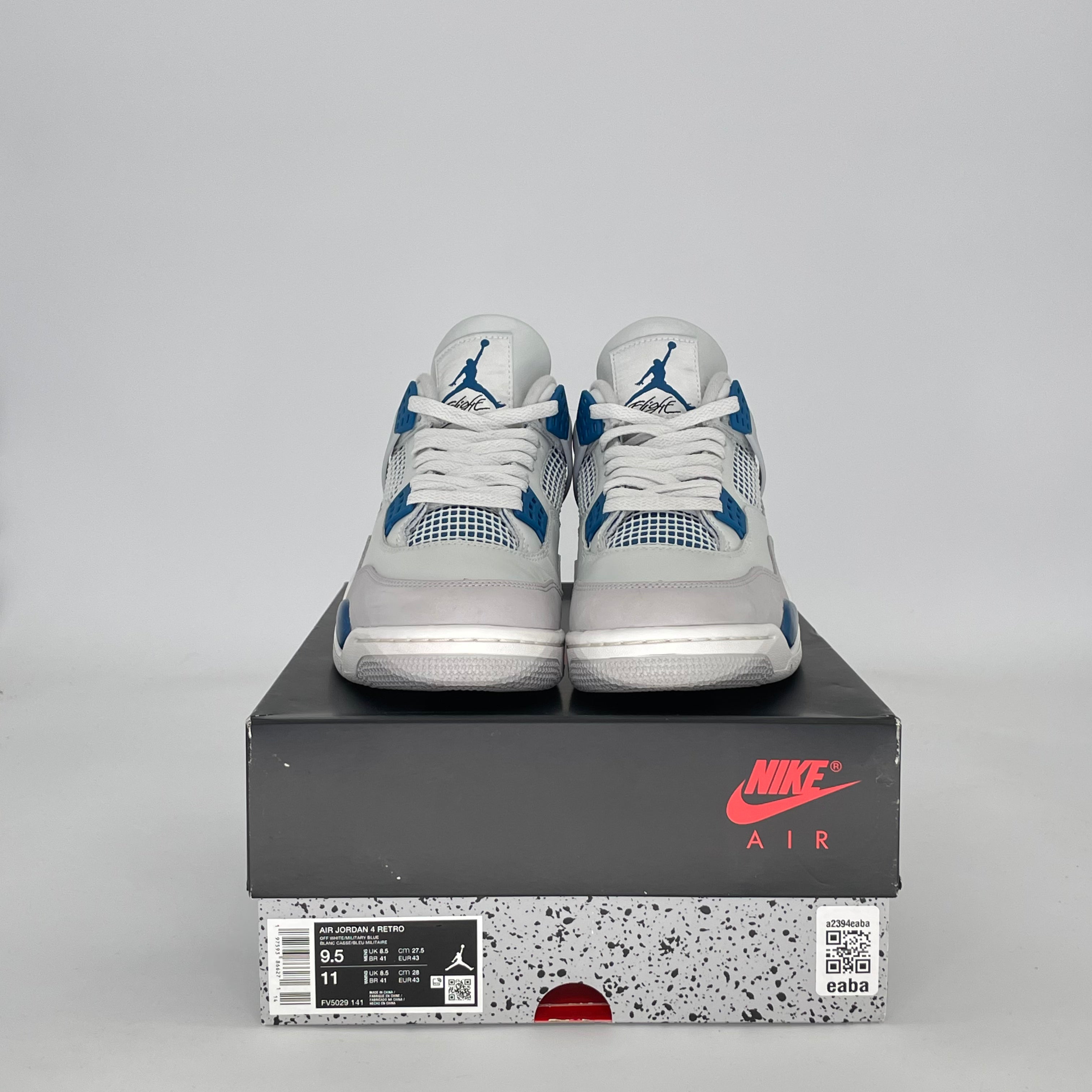 AIR JORDAN 4 MILITARY BLUE (2024) FV5029-141 SIZE 9.5/11W