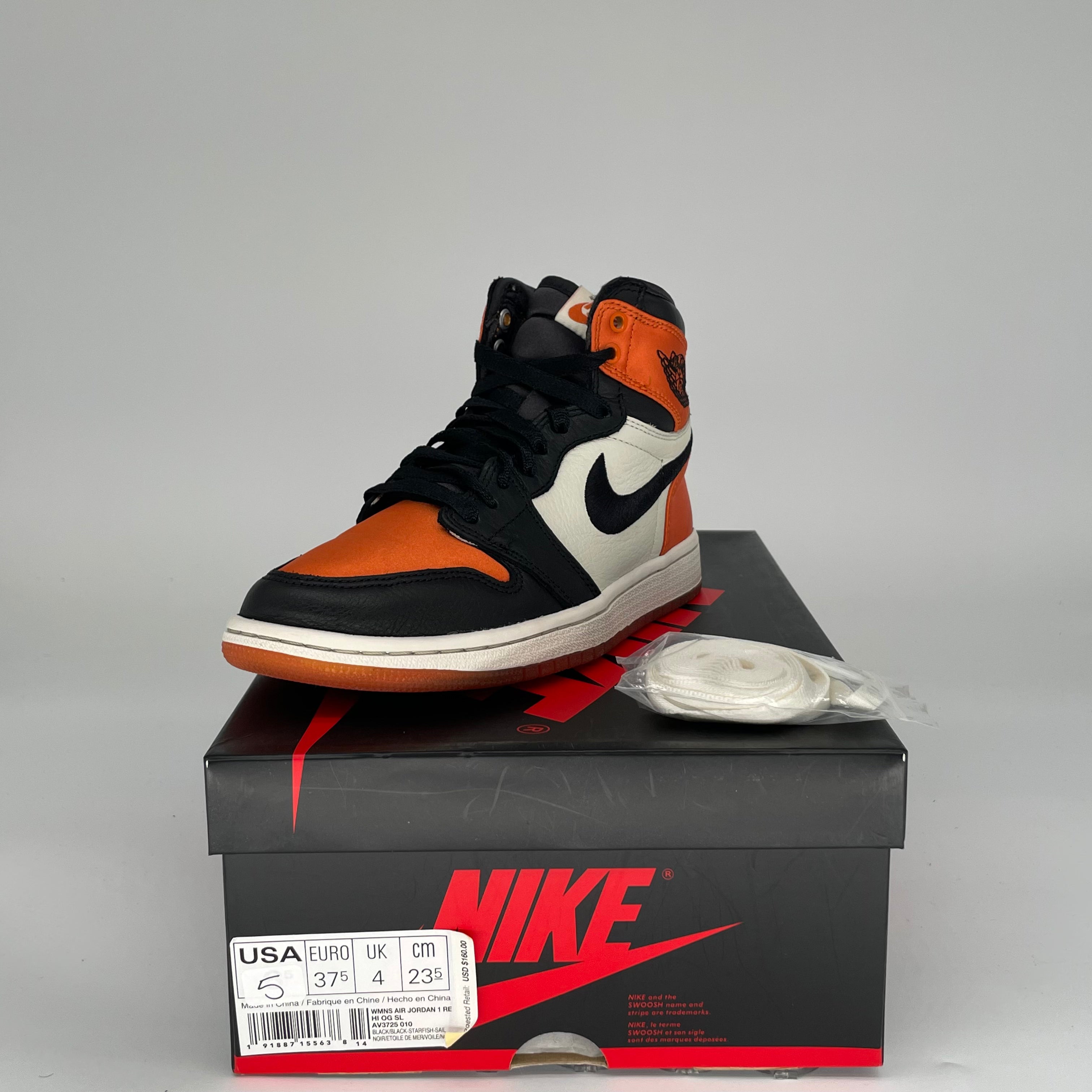 AIR JORDAN 1 SATIN SHATTERED BACKBOARD W  AV3725-010 SIZE 5/6.5W