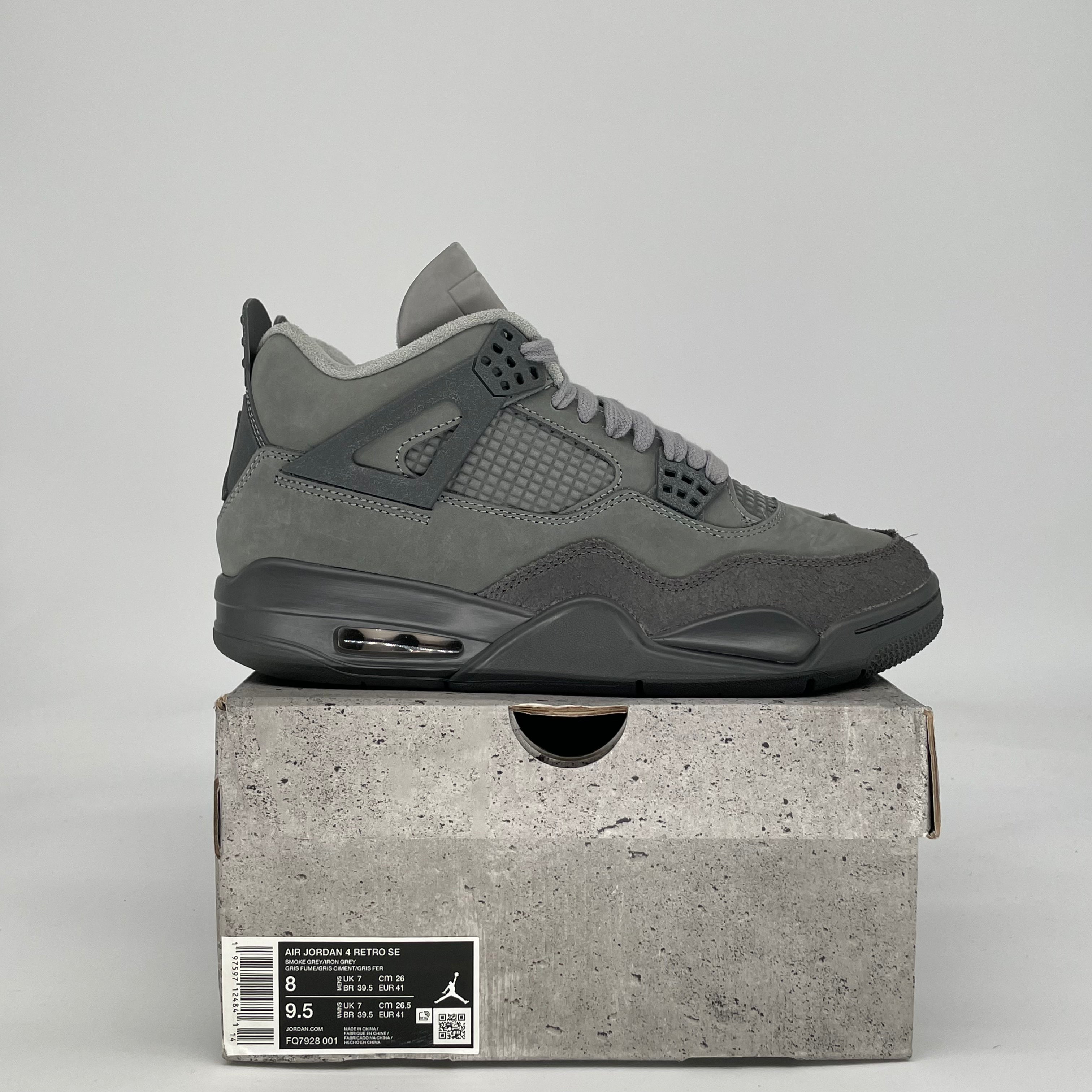 AIR JORDAN 4 PARIS OLYMPICS WET CEMENT FQ7928-001 SIZE 8/9.5W