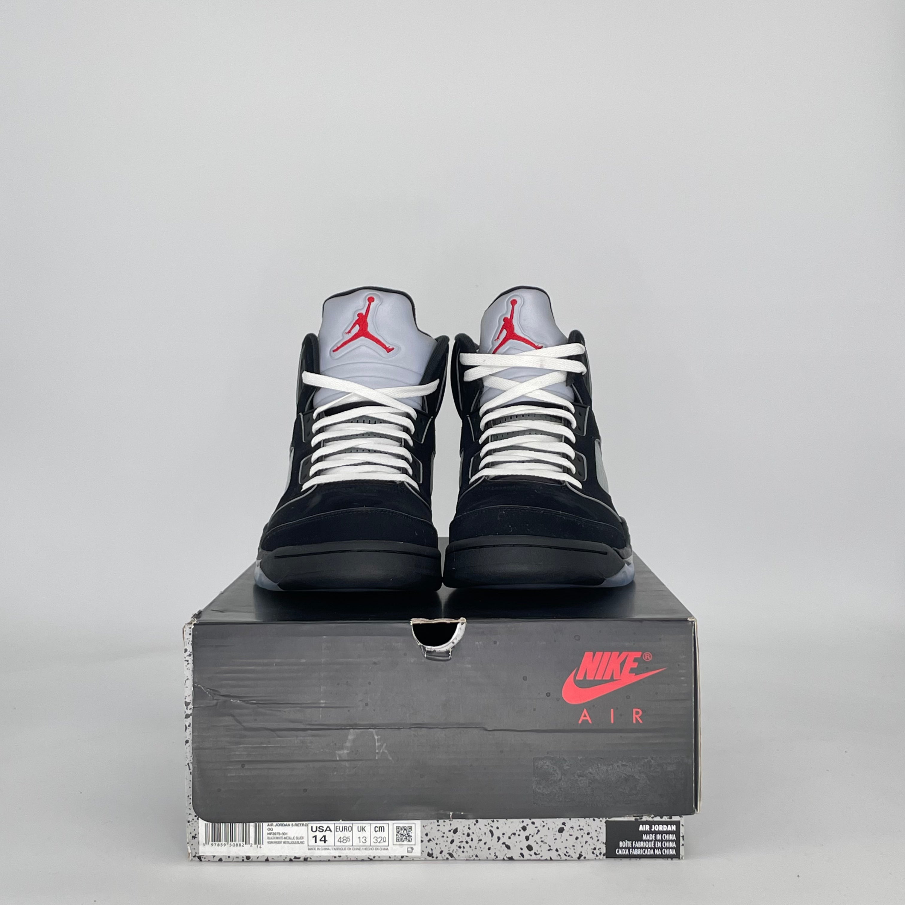 AIR JORDAN 5 BLACK METALLIC REIMAGINED HF3975-001 SIZE 14/15.5W