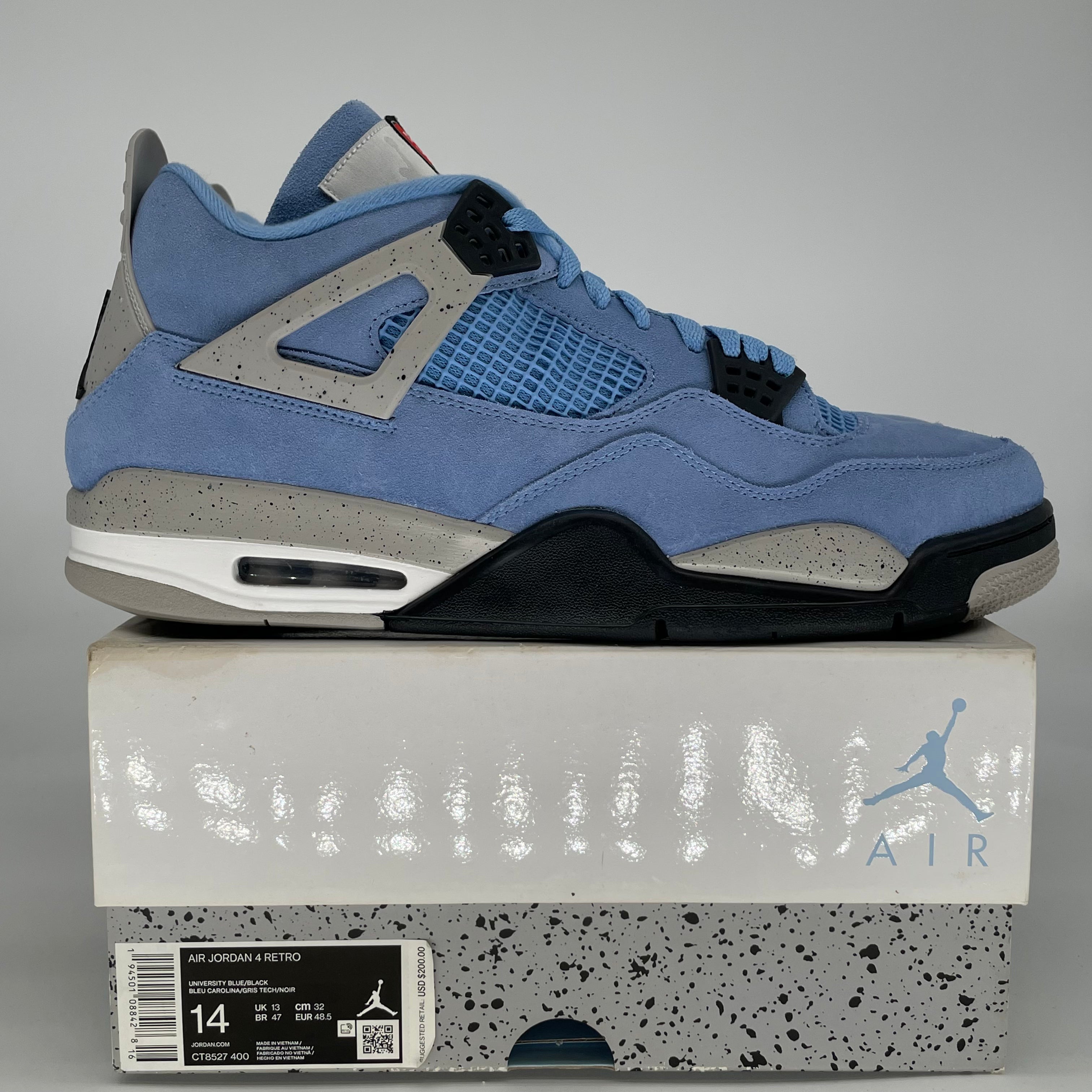 AIR JORDAN 4 UNIVERSITY BLUE CT8527-400 SIZE 14/15.5W