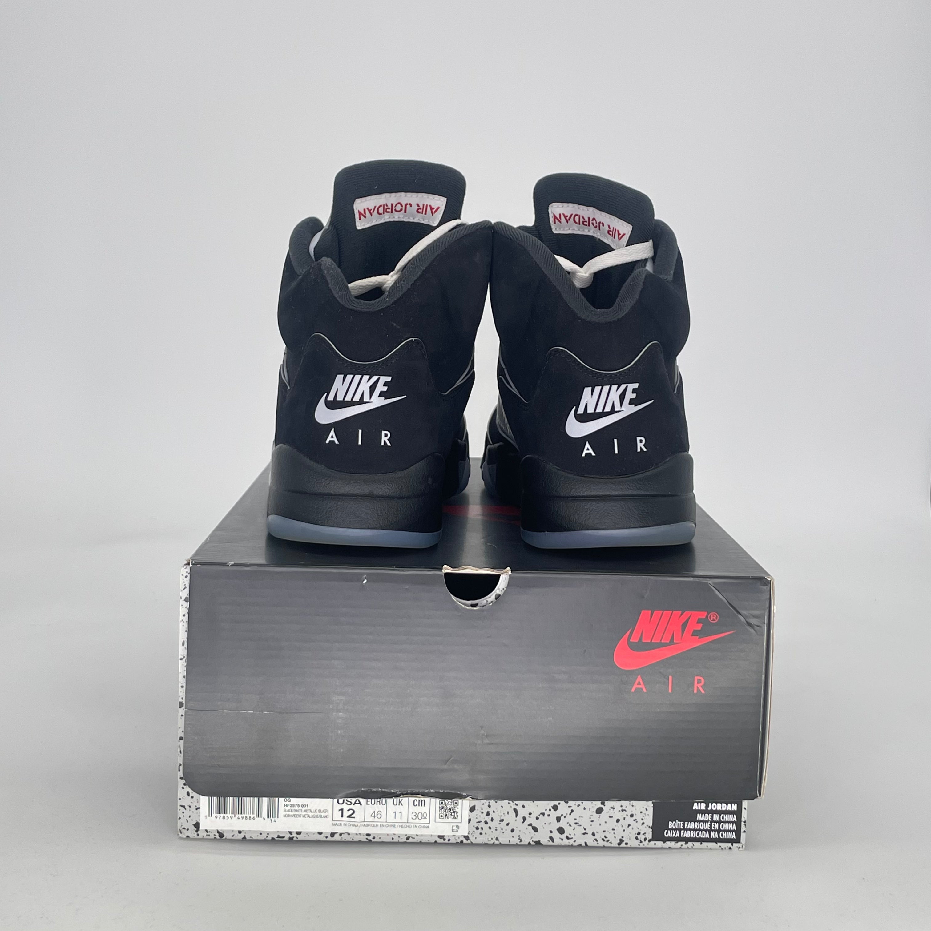 AIR JORDAN 5 BLACK METALLIC REIMAGINED HF3975-001 SIZE 12/13.5W