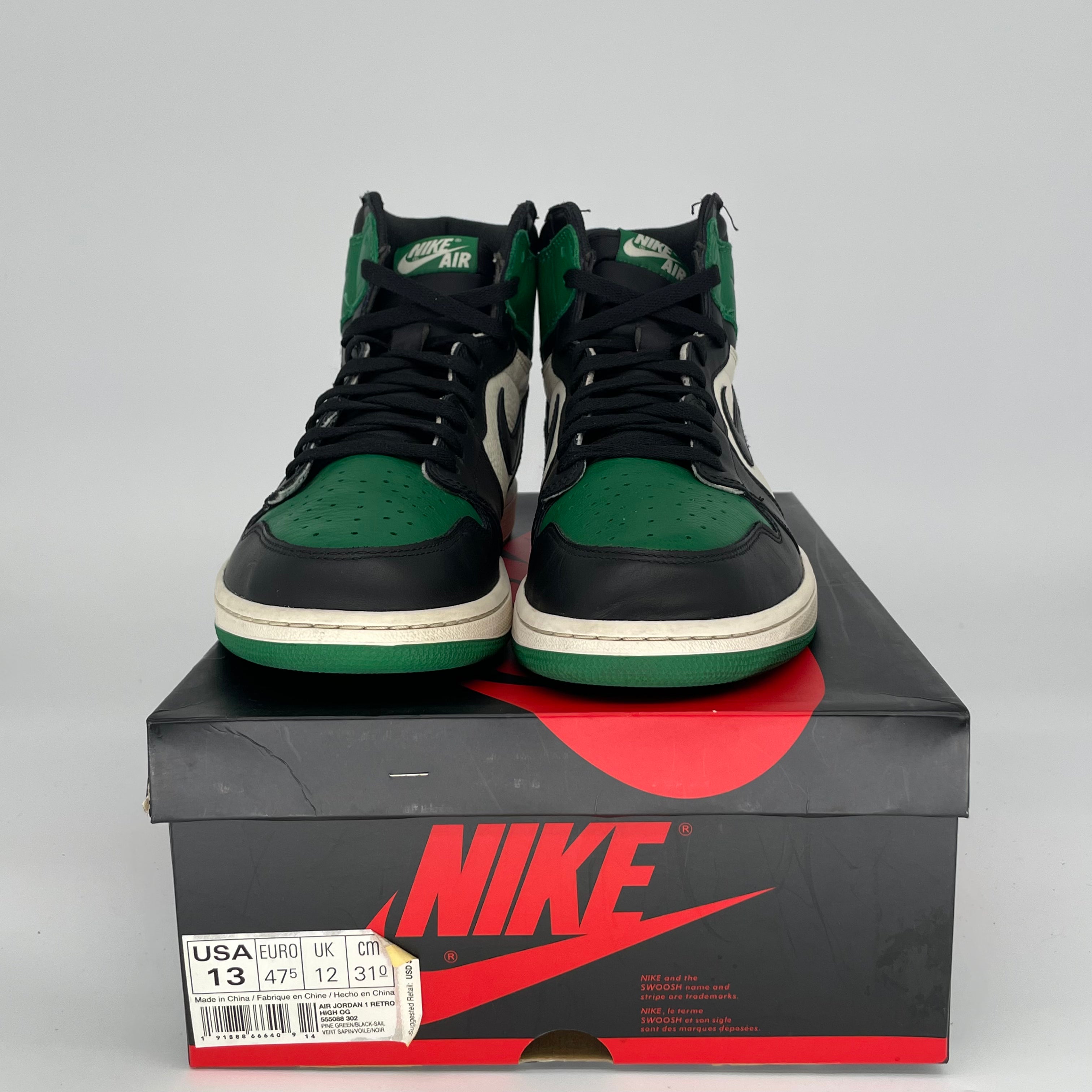 AIR JORDAN 1 PINE GREEN 555088-302 SIZE 13/14.5W