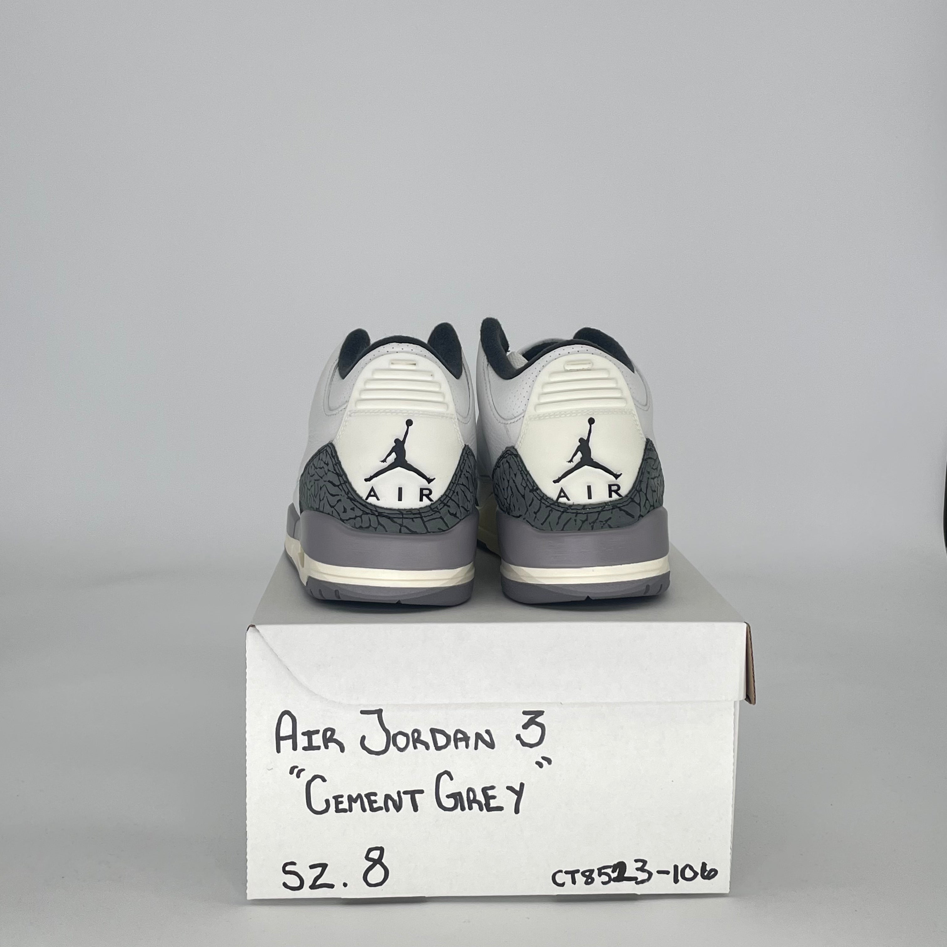AIR JORDAN 3 CEMENT GREY CT8532-106 SIZE 8/9.5W