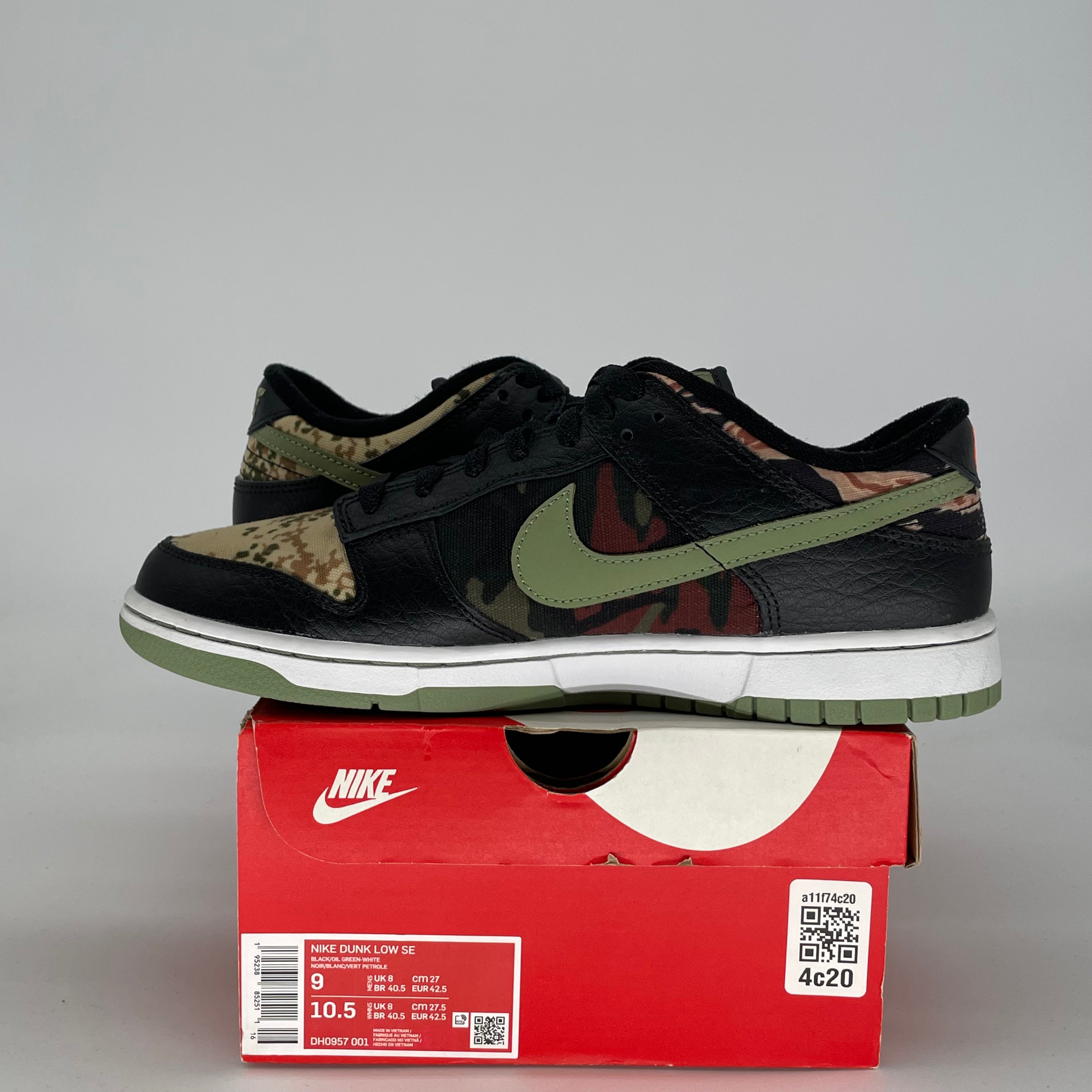 NIKE DUNK LOW CRAZY CAMO DH0957-001 SIZE 9/10.5W